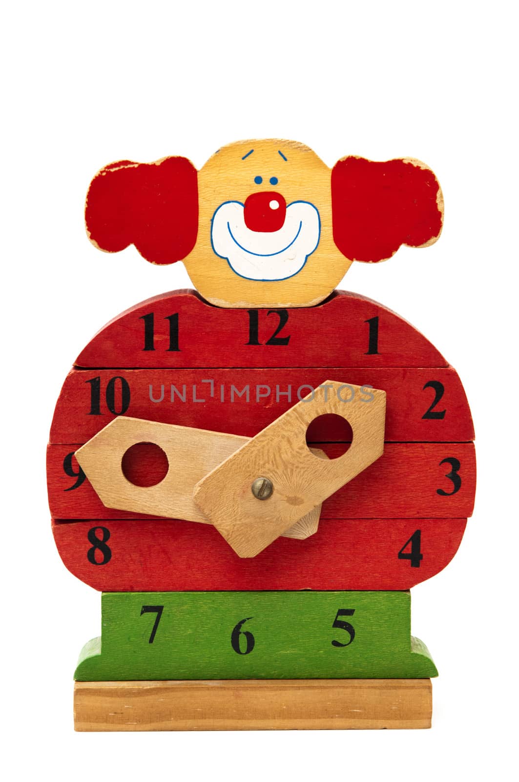 Watch clown on a white background