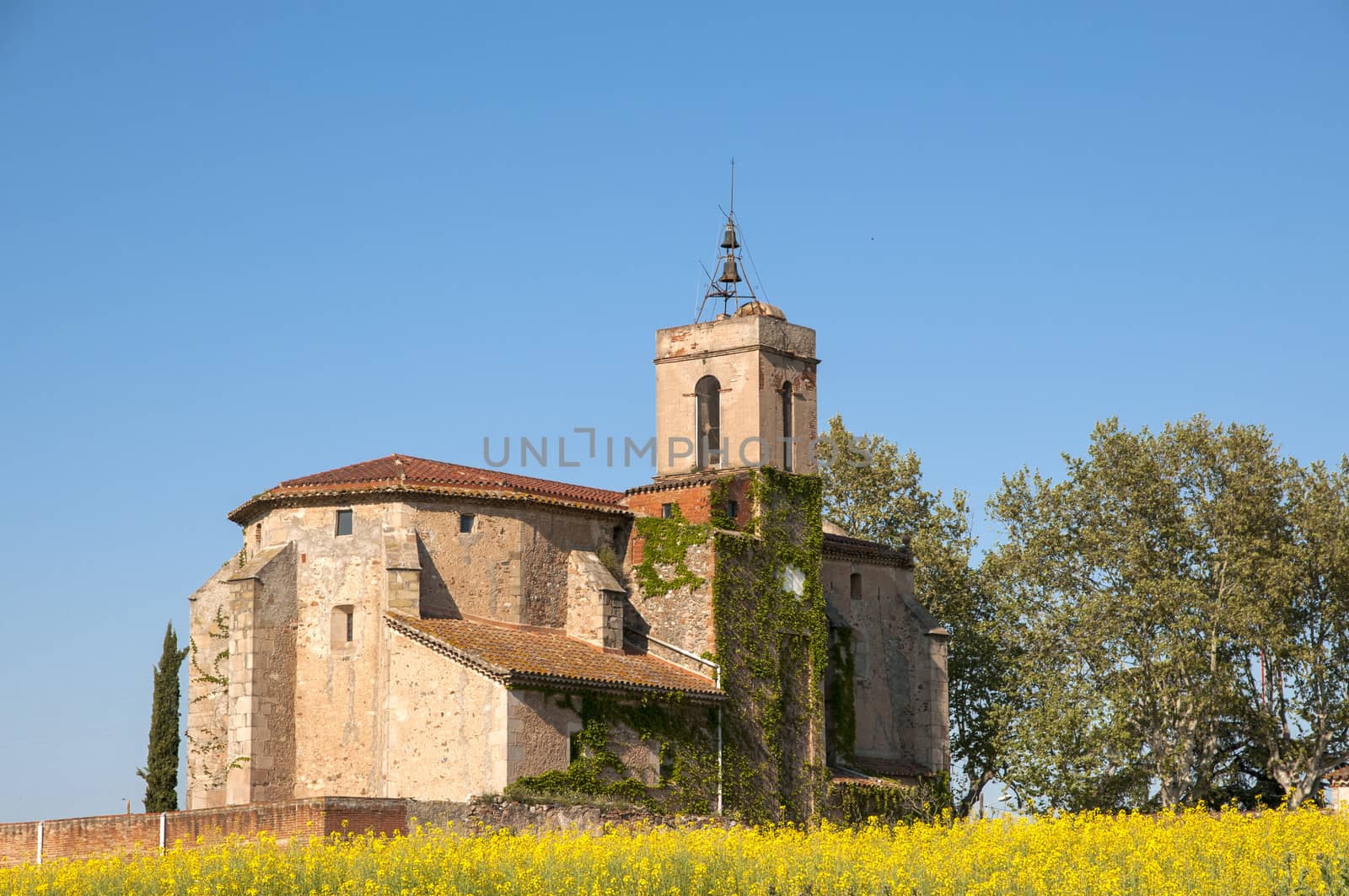 ancient church surrounded by vegetation Granollers