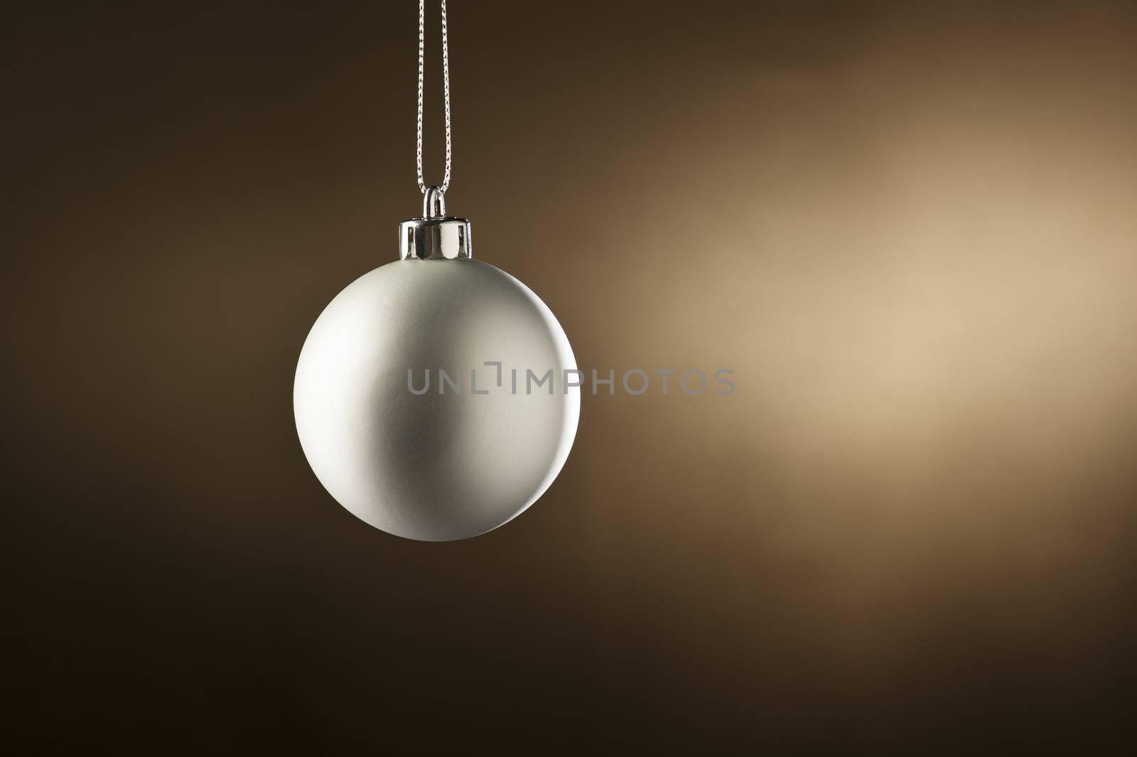 Christmas Bauble in simple color setting and side lighting