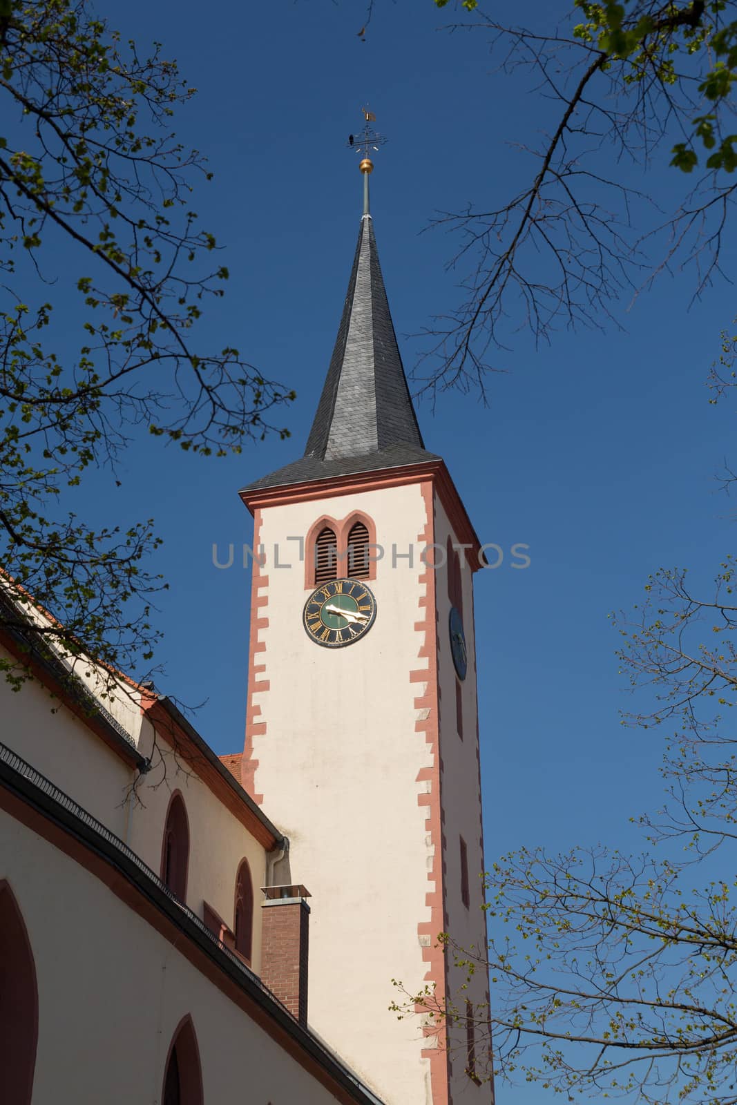 Diocese church in ancient tourist town city of Mosbach in Southern Germany