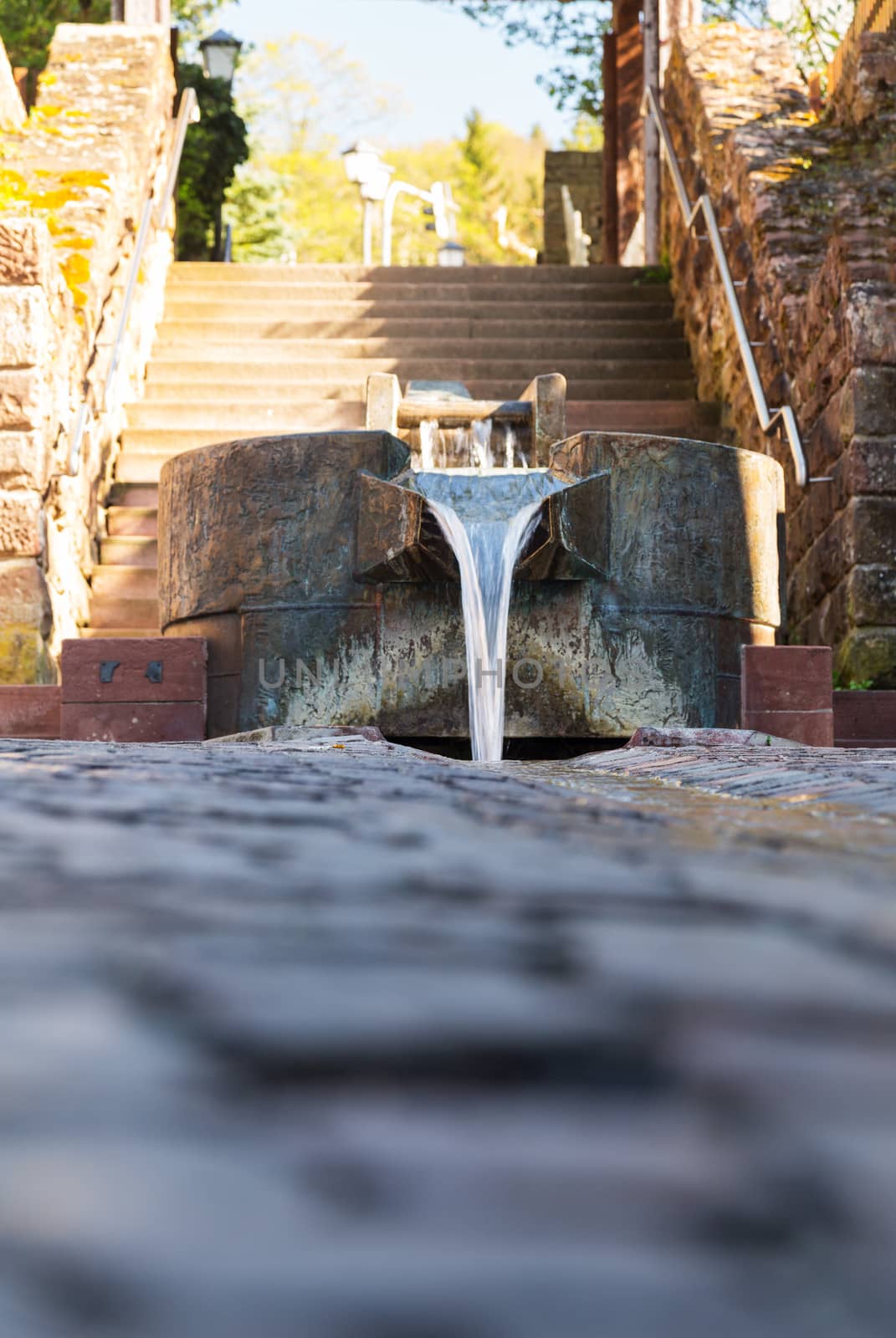 Kandelschuss water spring in ancient town city of Mosbach in Southern Germany