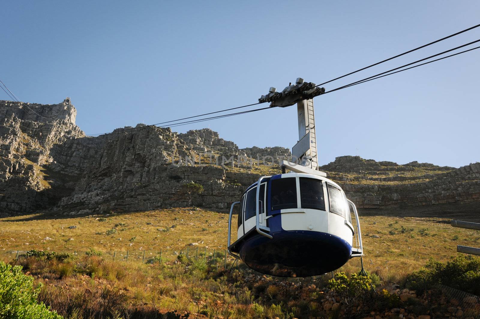 Cable car to a high mountain by iryna_rasko