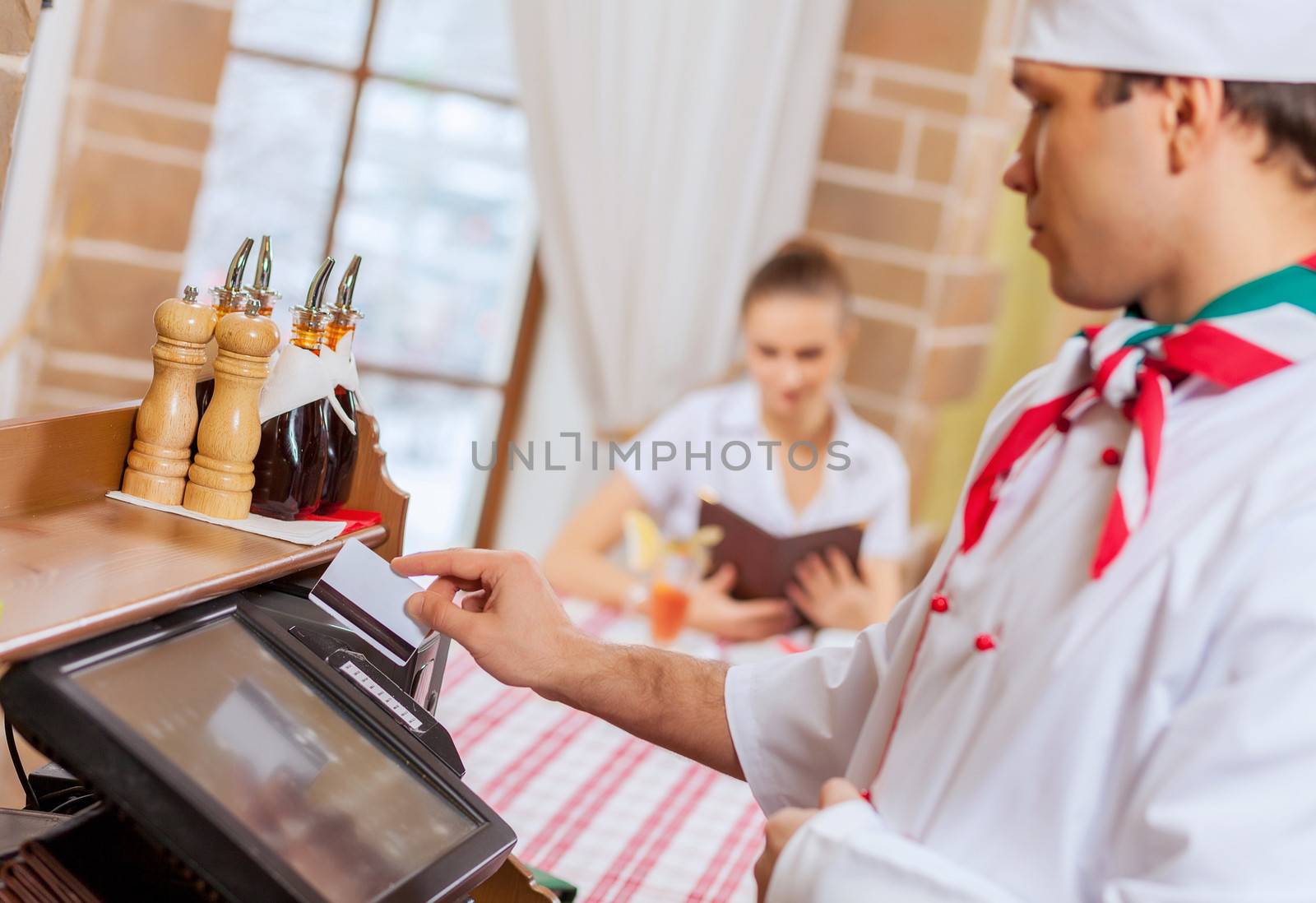 Chef at cafe by sergey_nivens