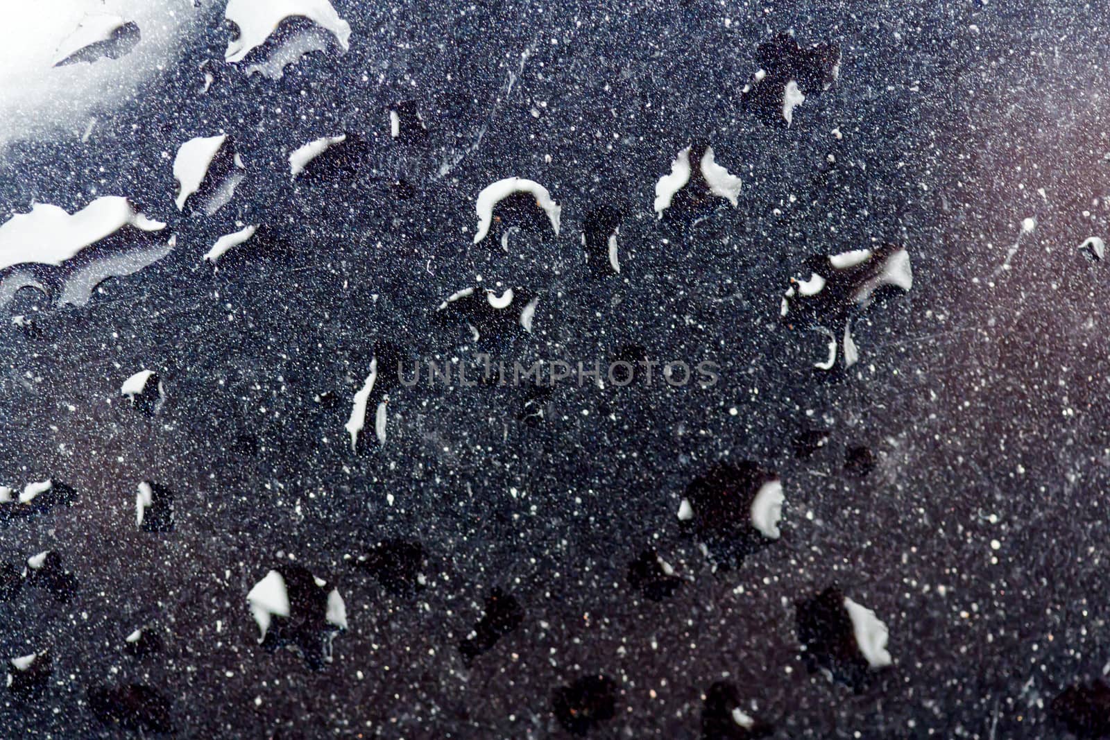 Water drops on dusty glass surface. Textured image
