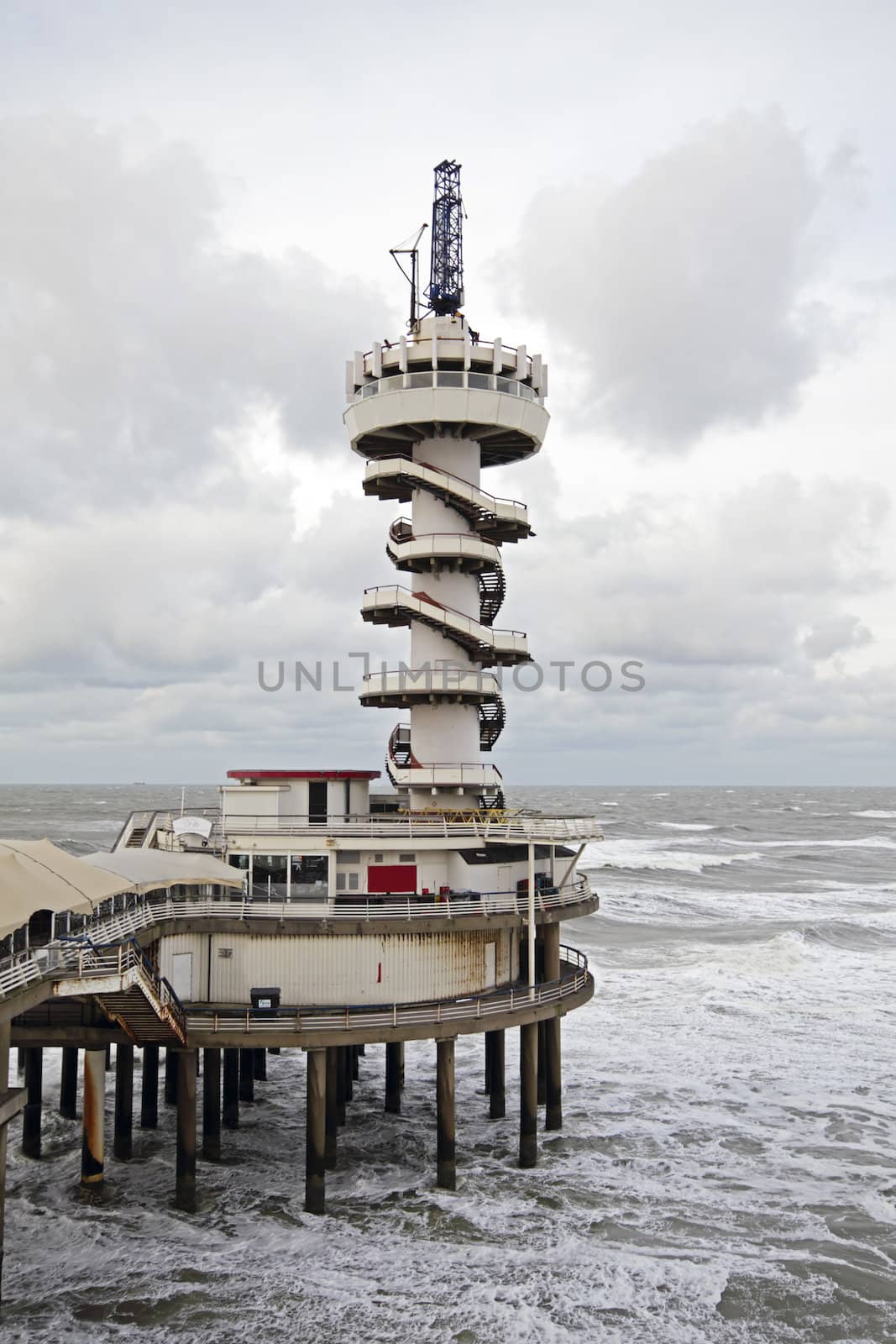 The Pier in Scheveningen on a stormy day in the Netherlands by devy