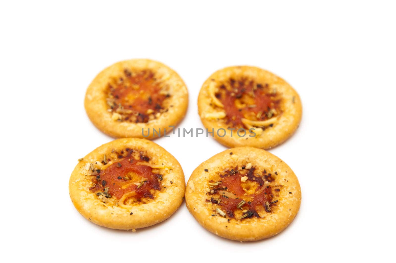 small pizza on a white background