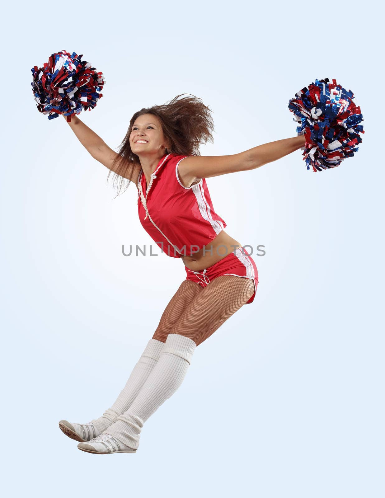 cheerleader girl jumping by sergey_nivens
