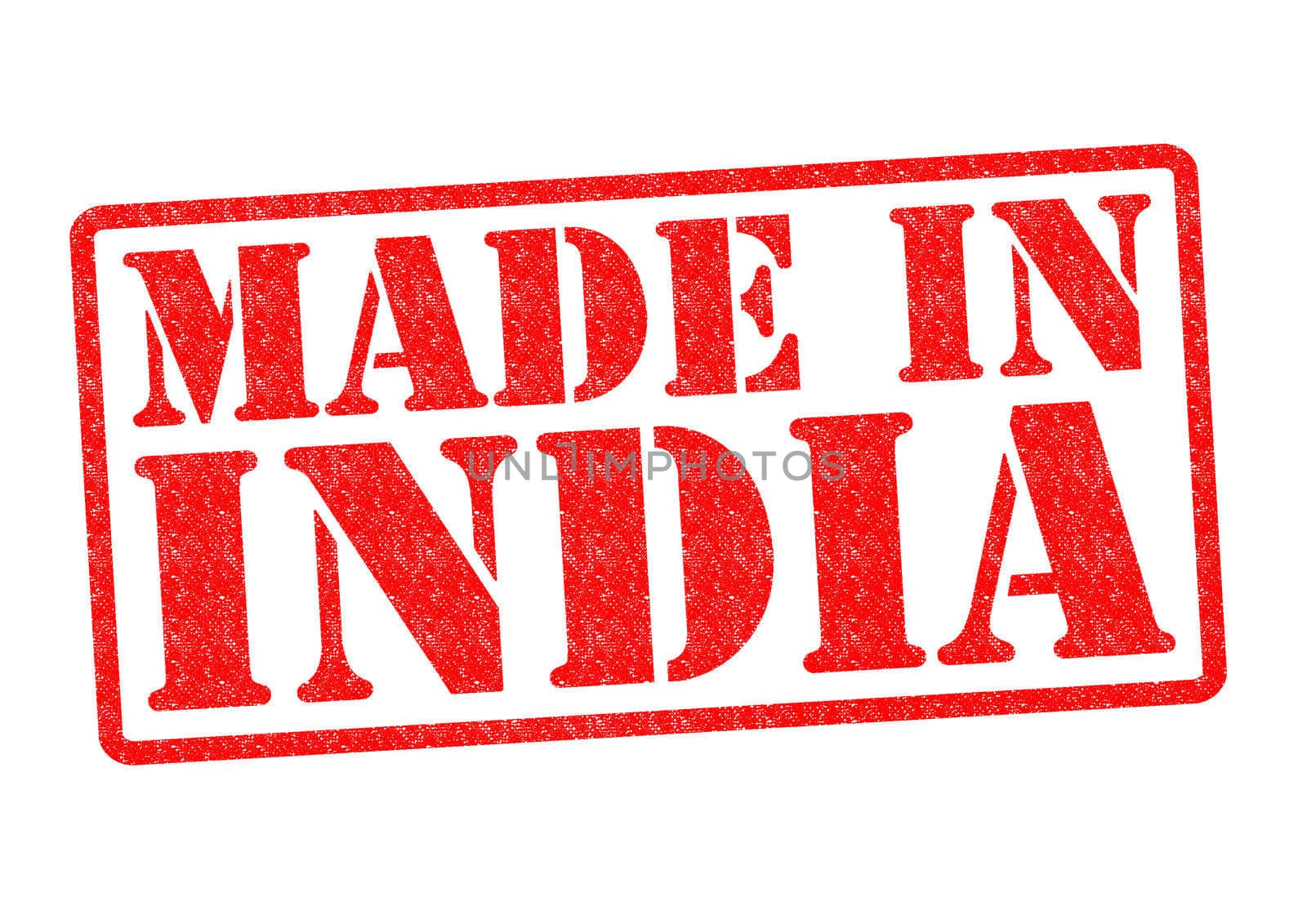 MADE IN INDIA Rubber Stamp over a white background.