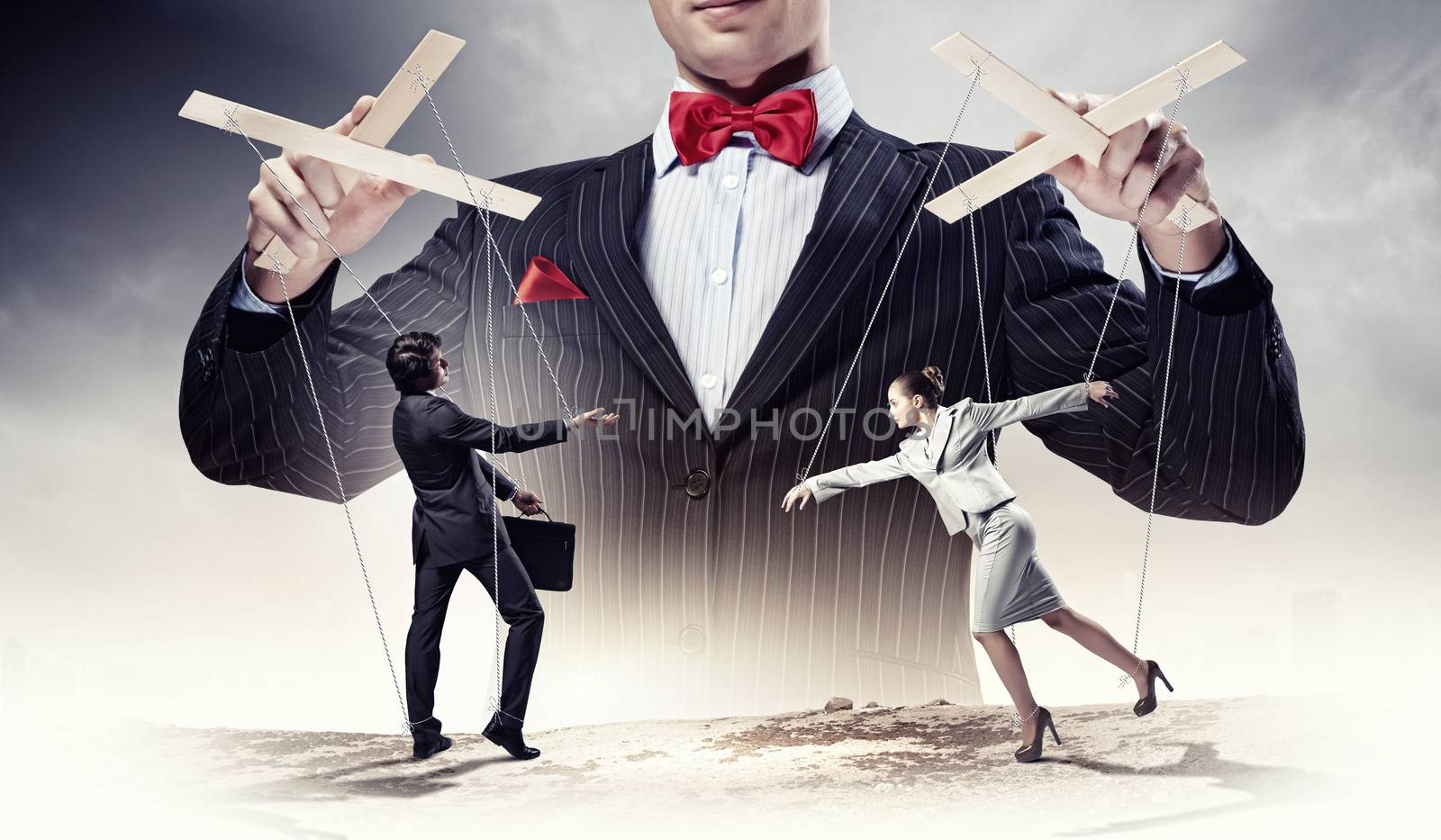 Businessman puppeteer by sergey_nivens