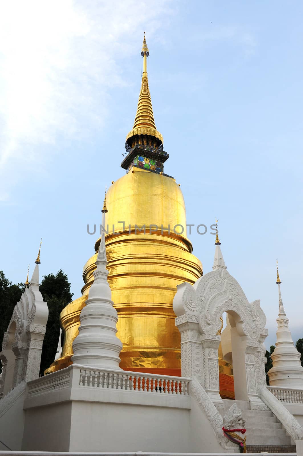 Landmark of an Ancient wat in Chiang Mai, Thailand