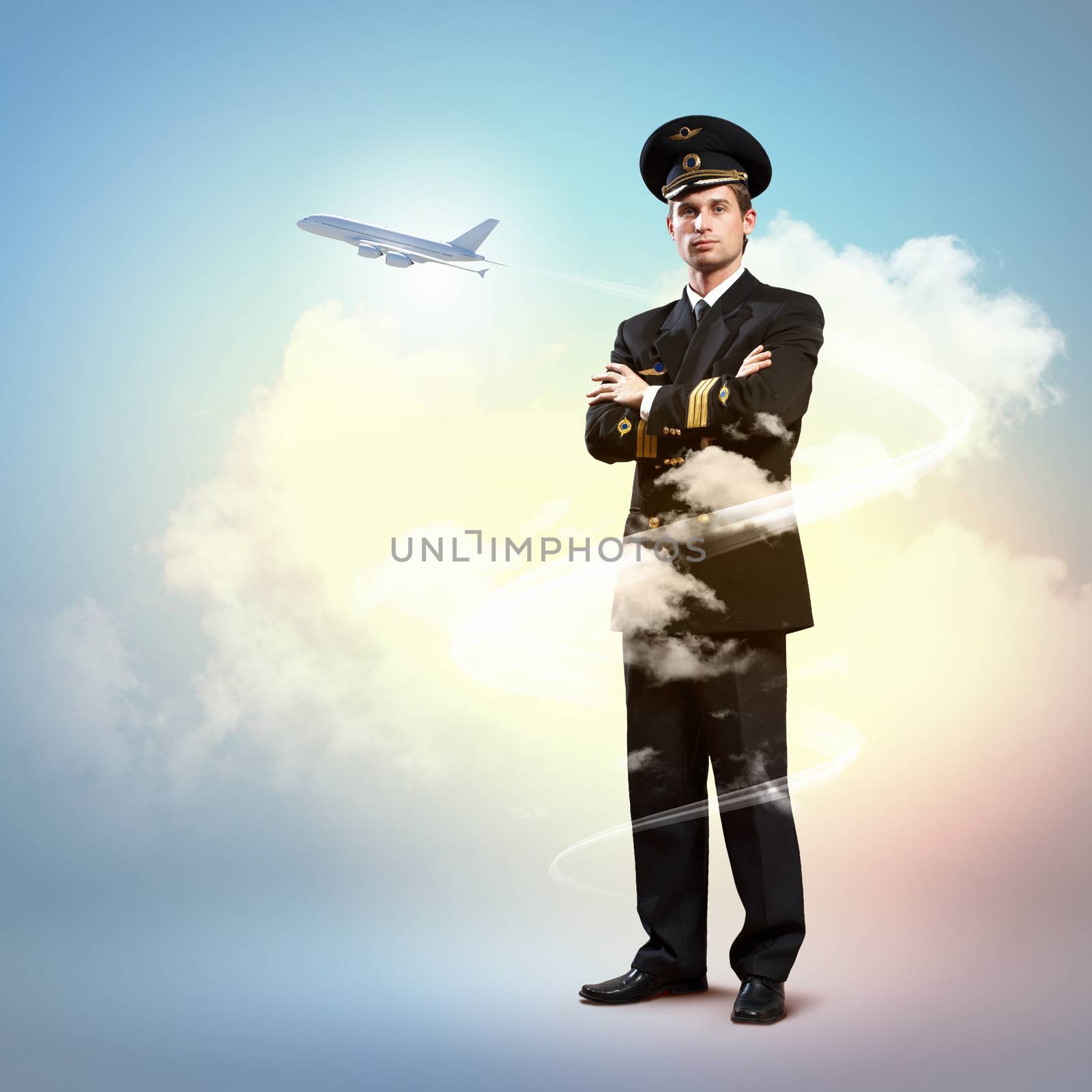 Image of male pilot by sergey_nivens