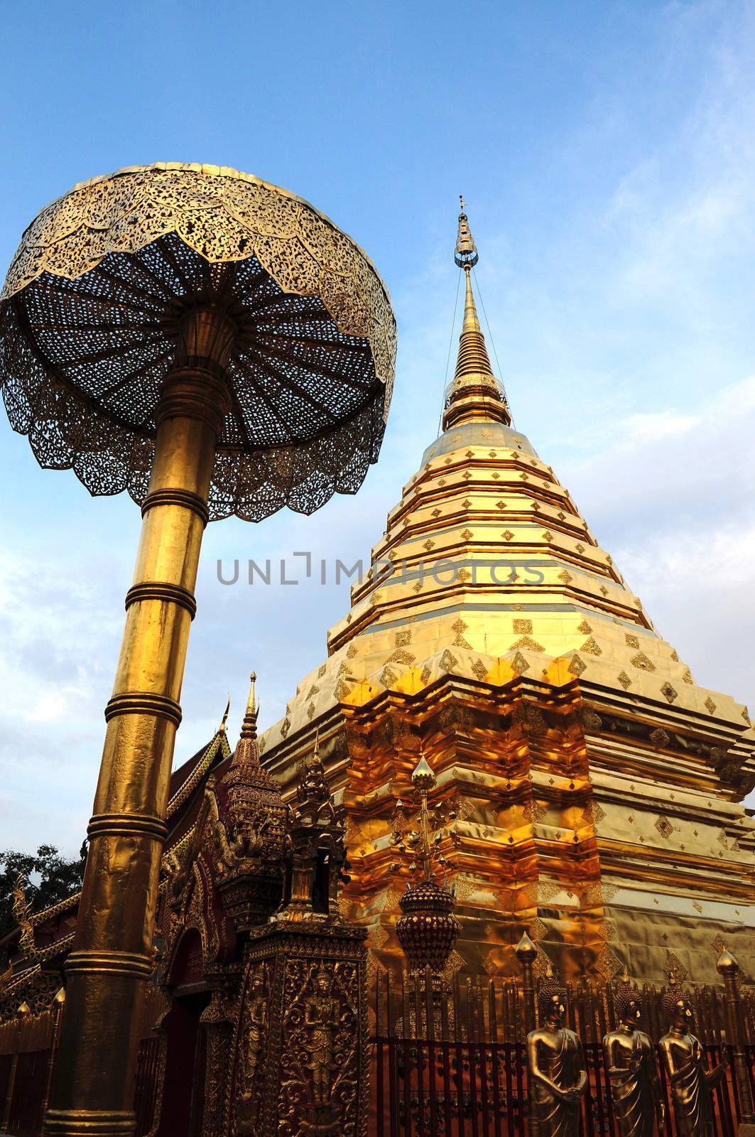 Landmark of an Ancient wat in Chiang Mai, Thailand