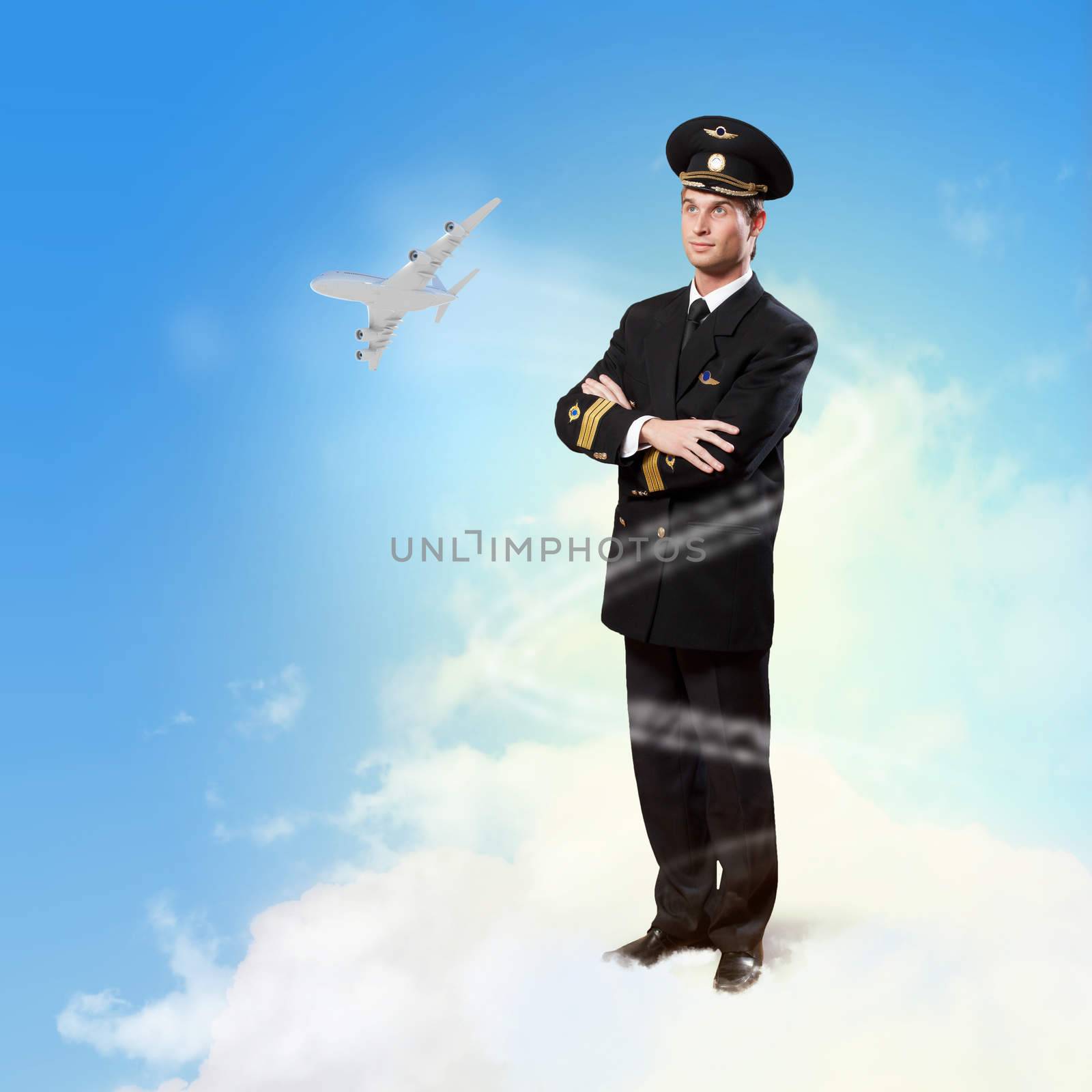 Image of male pilot by sergey_nivens