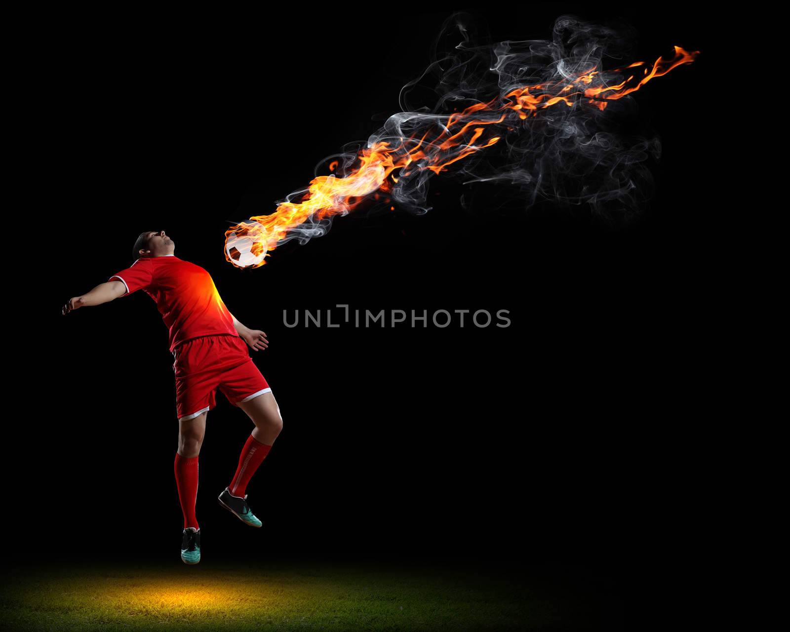 Image of football player in red shirt
