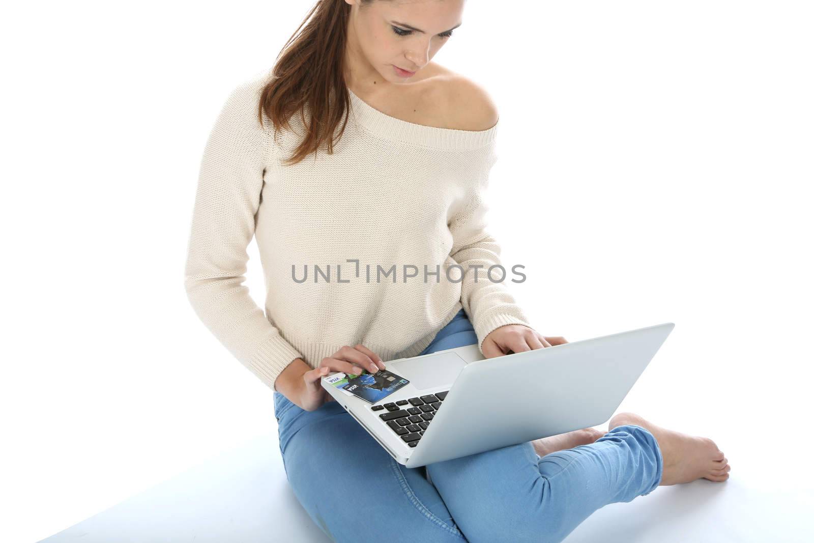 Woman Using Laptop Computer