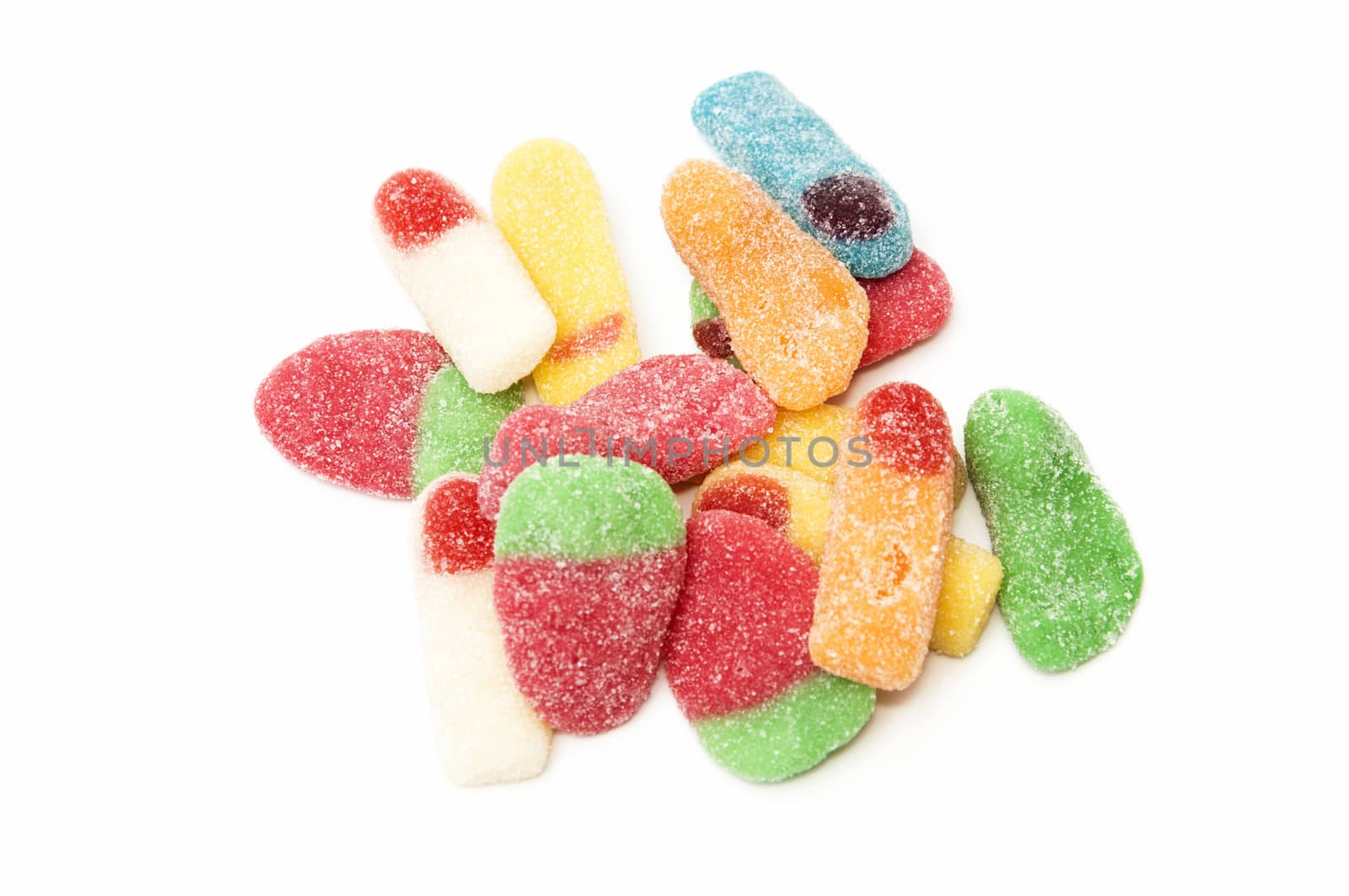 jelly beans on a white background