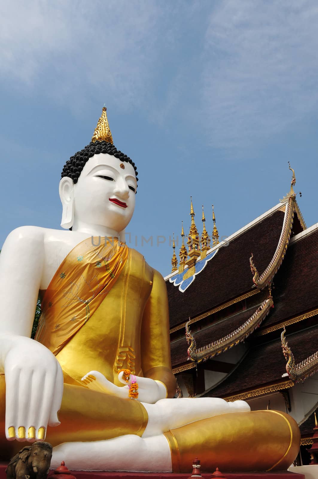 Landmark of an Ancient wat in Chiang Mai, Thailand