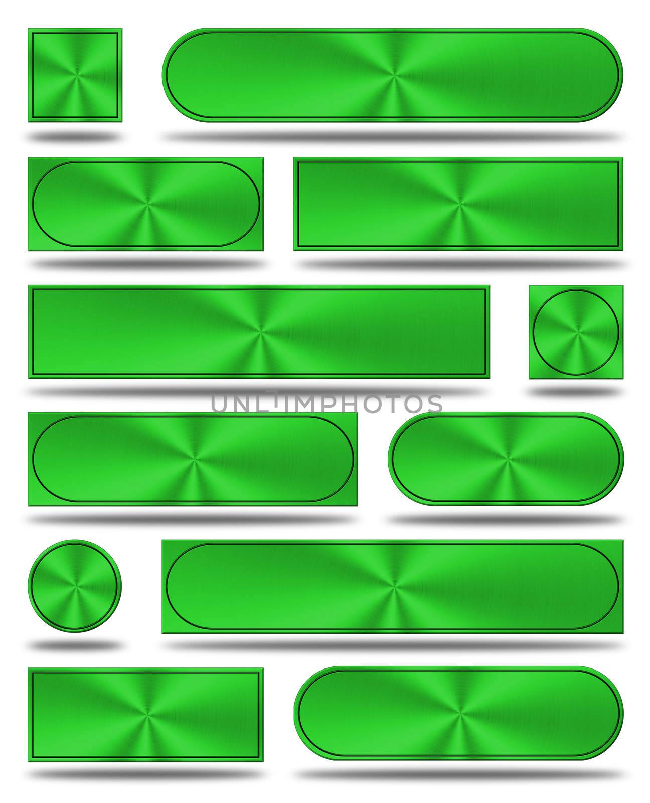 The aluminum buttons- green version by konradkerker