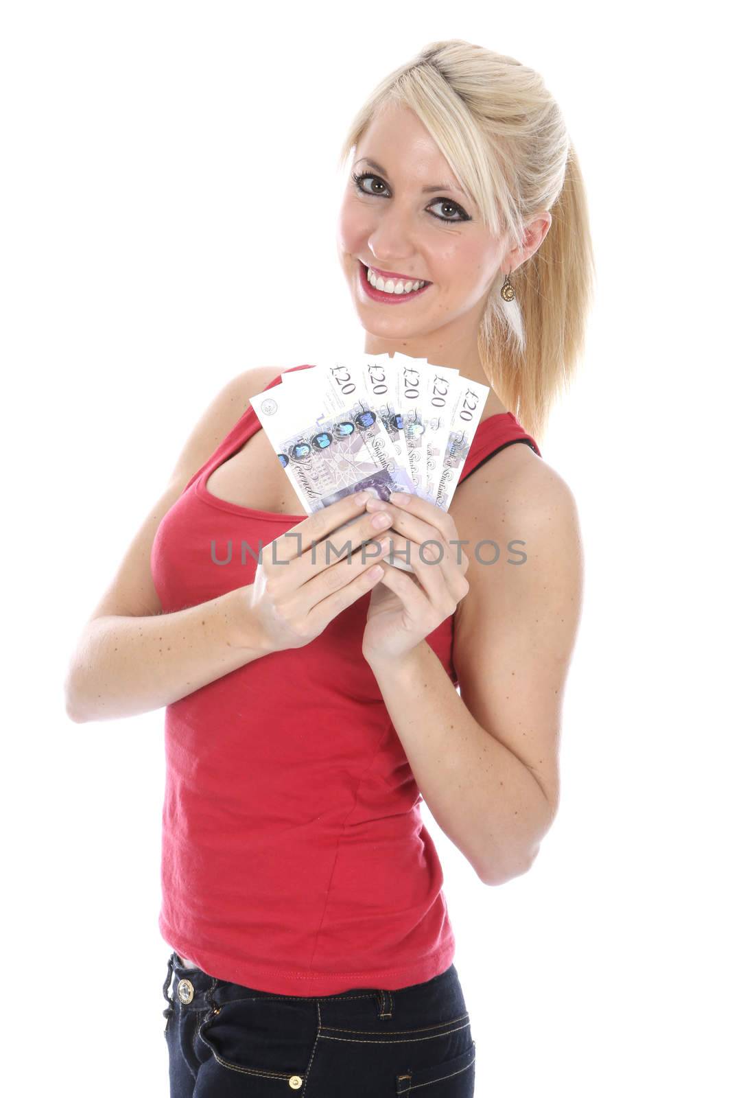 Woman Holding Money