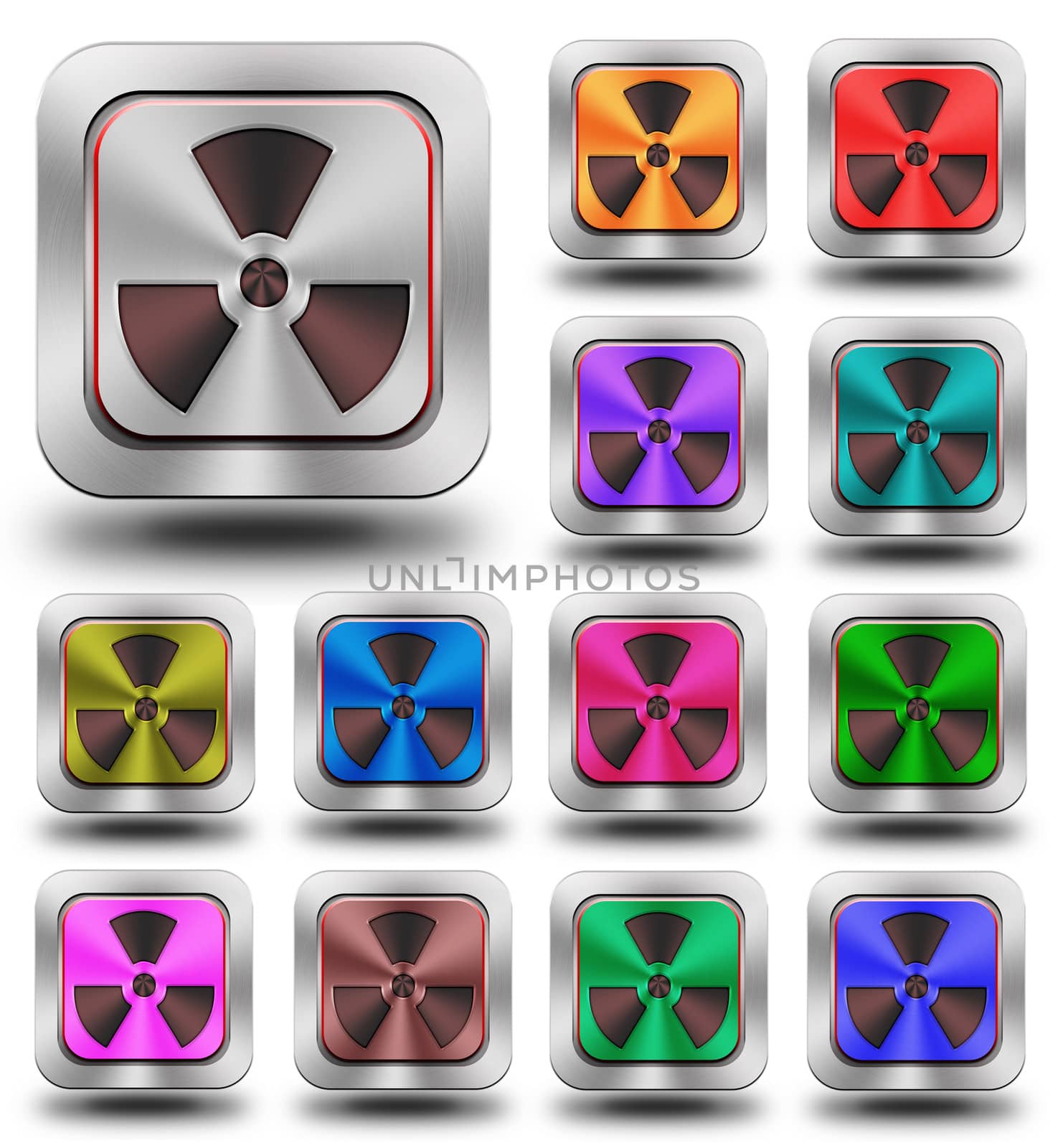 Radioactive aluminum glossy icons, crazy colors by konradkerker