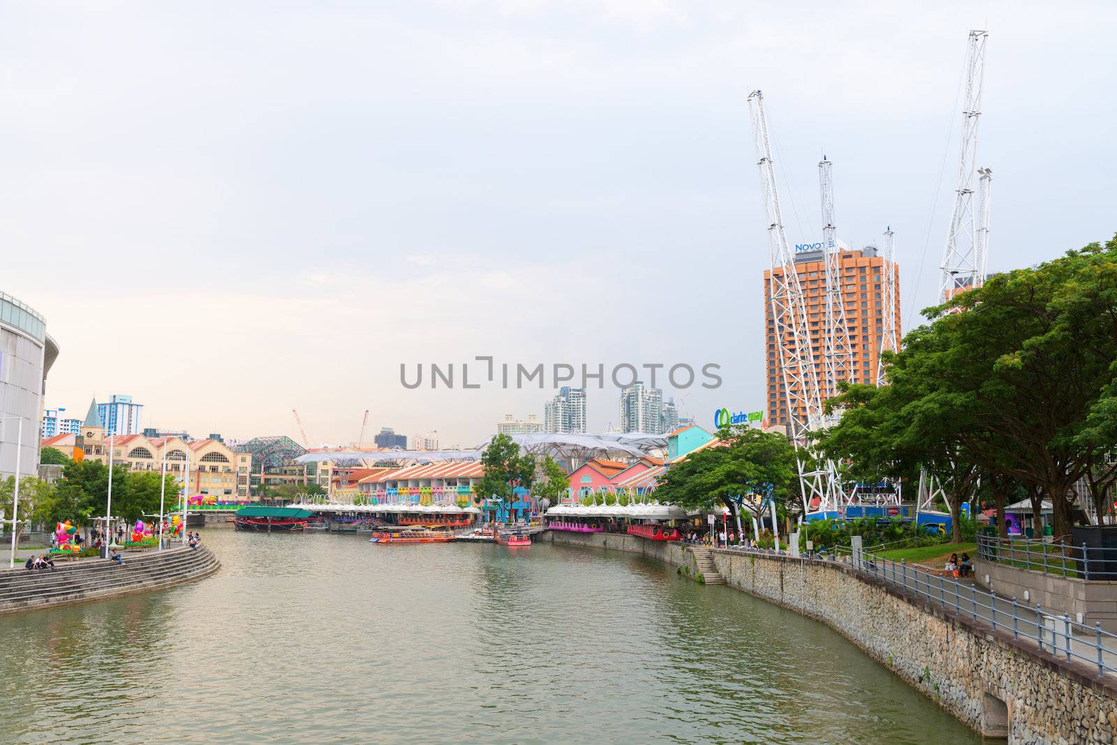 Clarke Quay is a historical riverside quay in Singapore by iryna_rasko