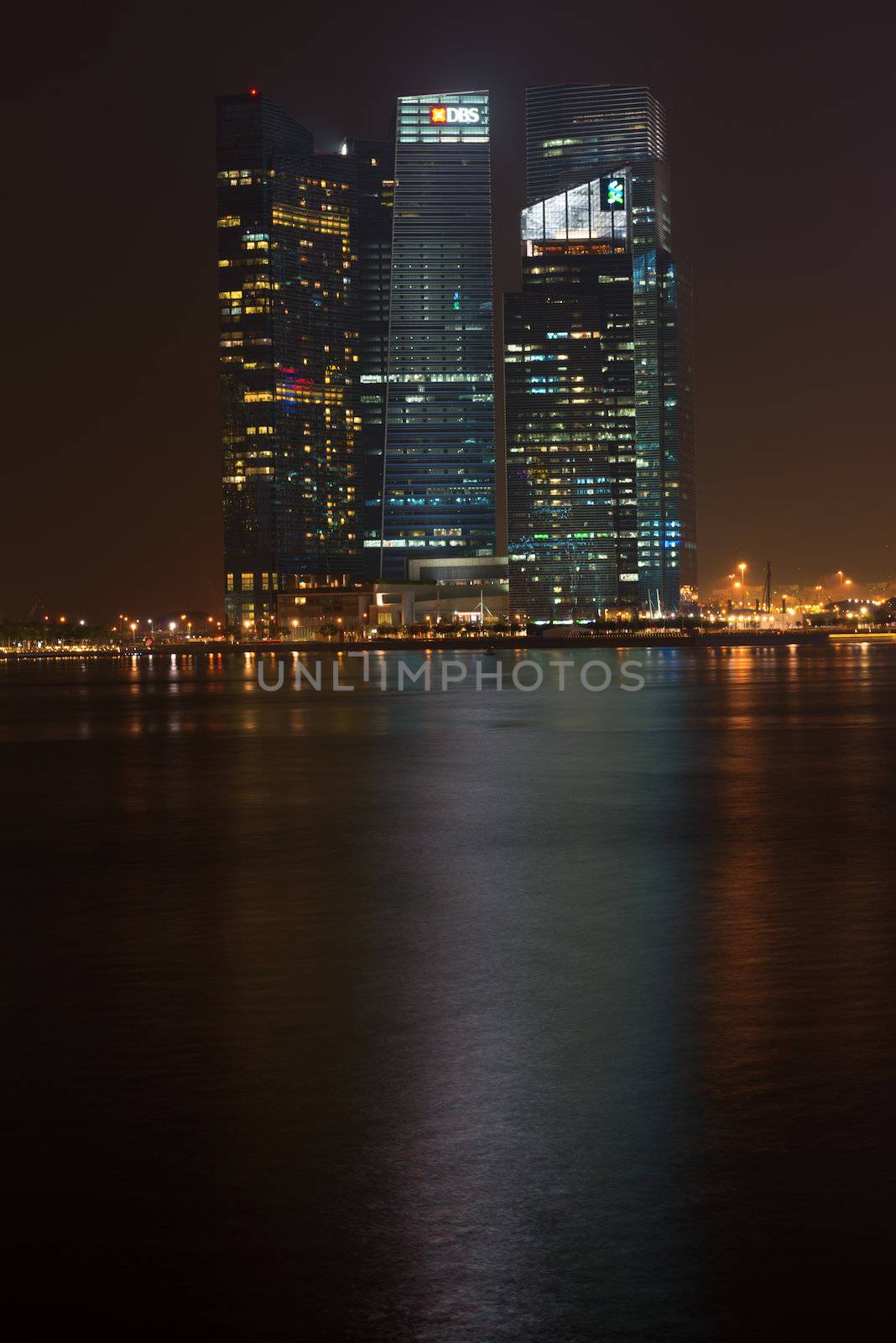 SINGAPORE - SEP 9: Marina Bay Financial Centre on Sep 9, 2012  in Singapore. It is consisting of three office towers, two residential towers and retail space at Marina Bay Link Mall.