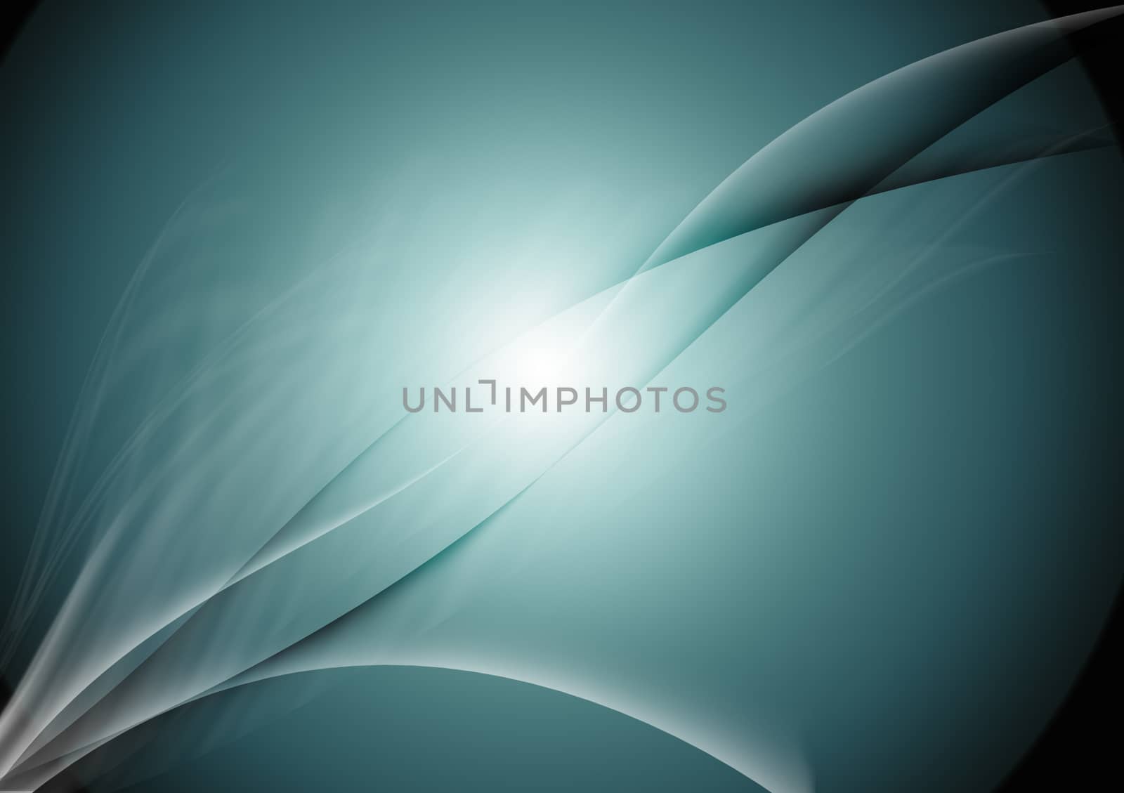 Abstract lines with curve blue green background