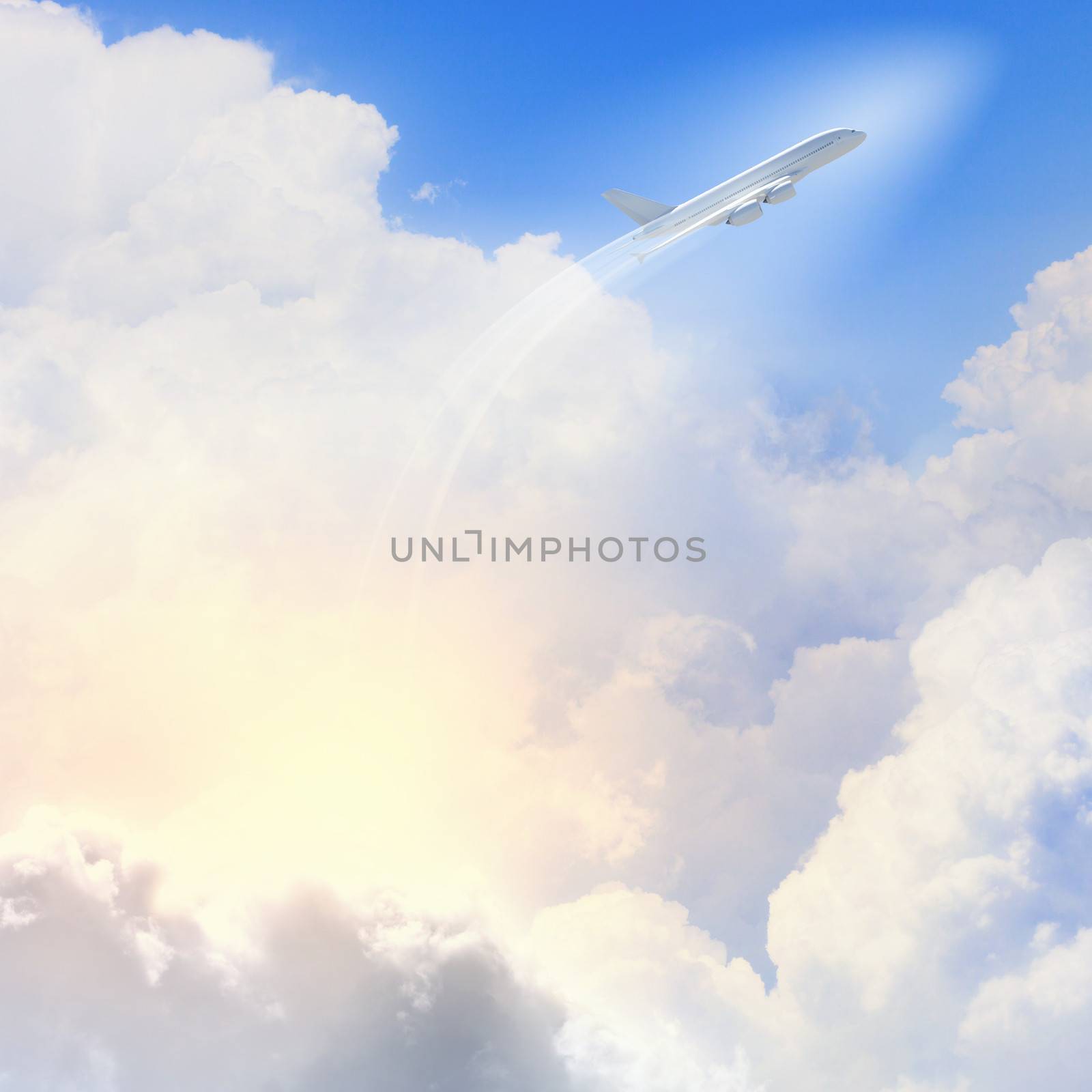 Image of airplane in sky by sergey_nivens