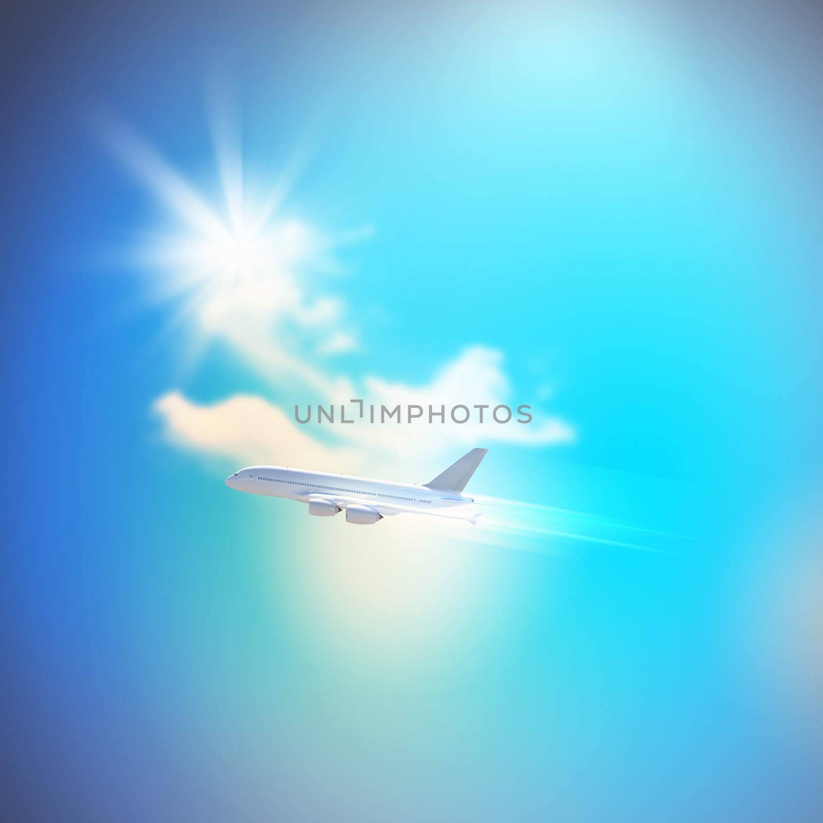 Image of airplane in sky by sergey_nivens