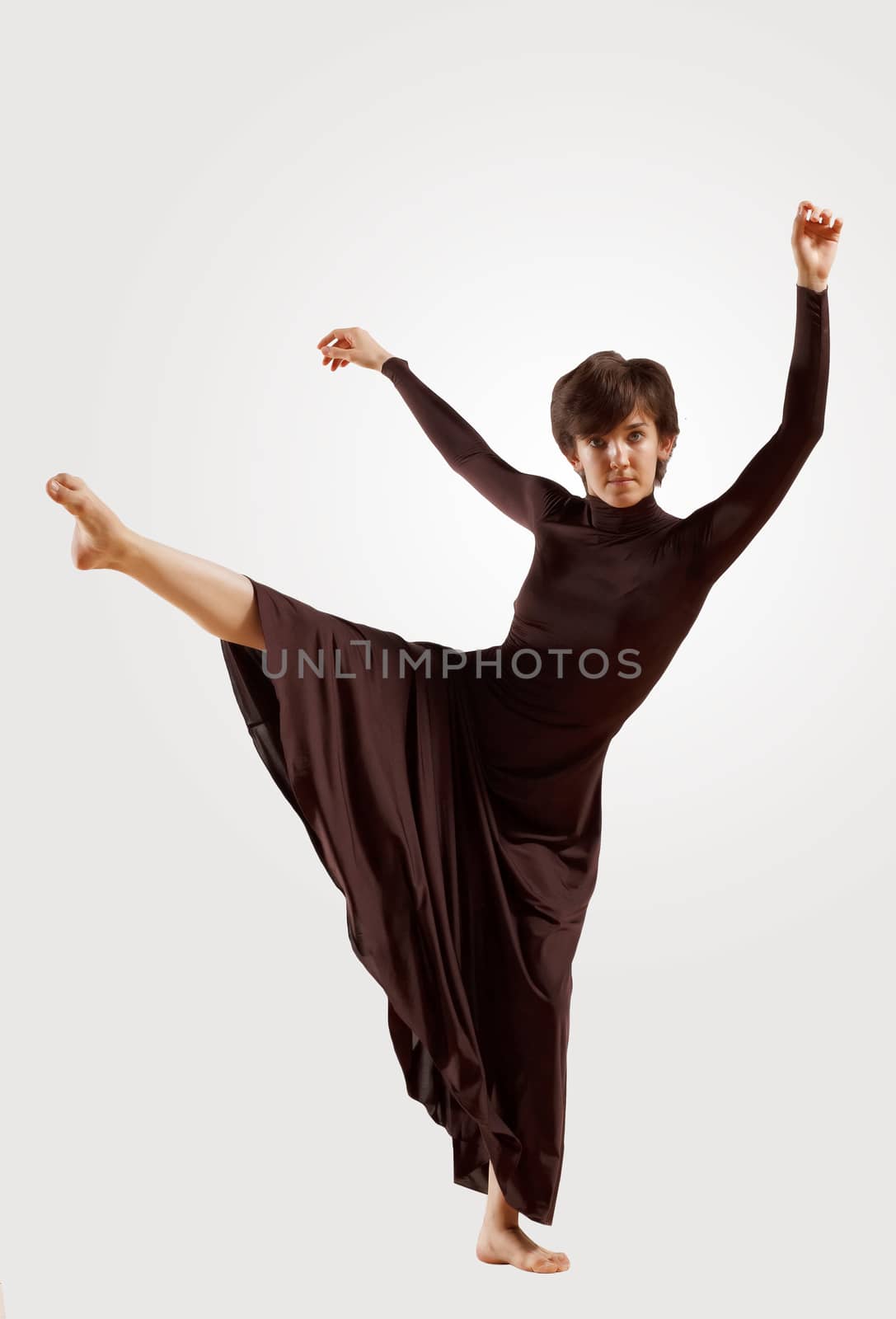 Girl in dark dress dancing by sergey_nivens