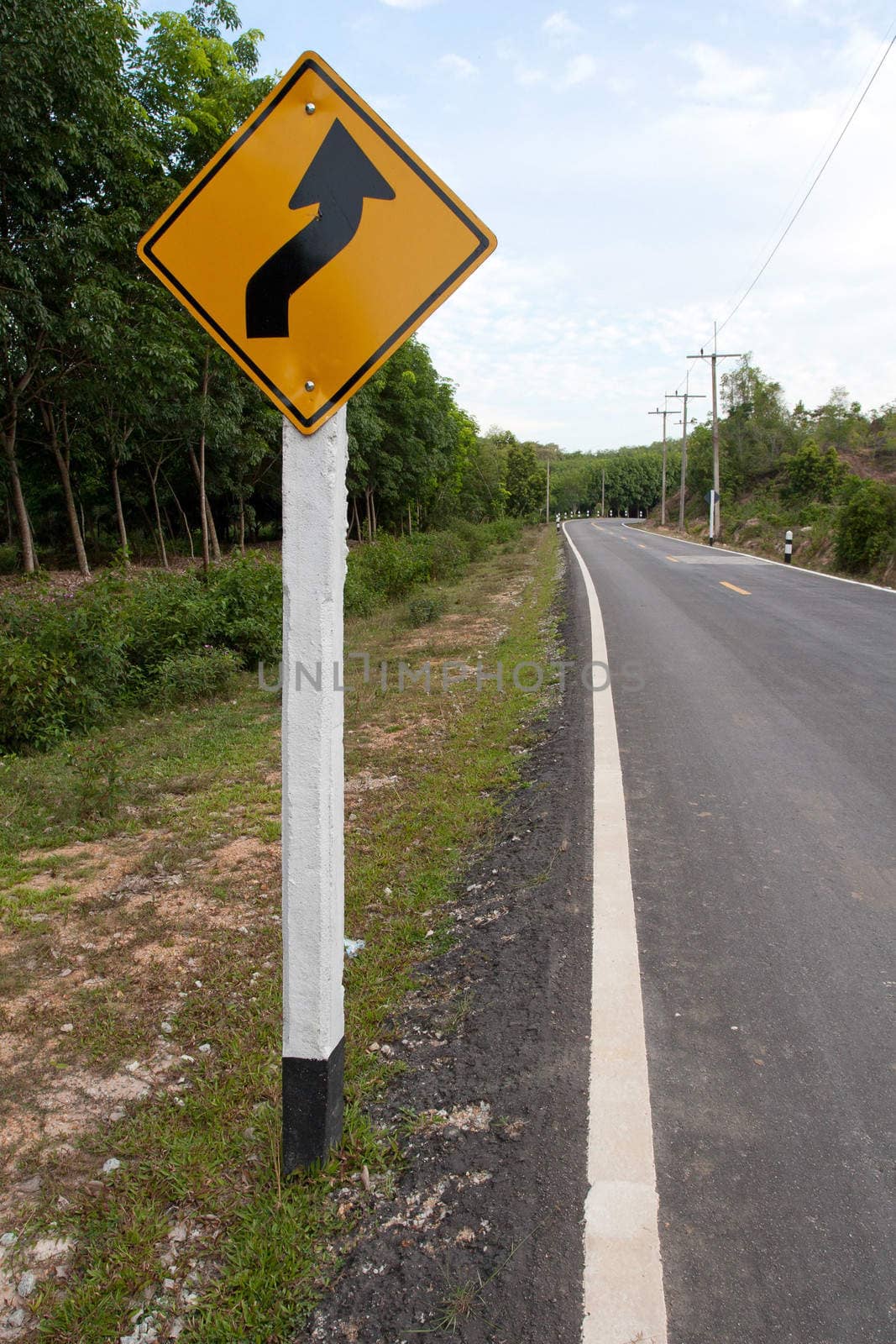 Winding Road Sign in Thailand