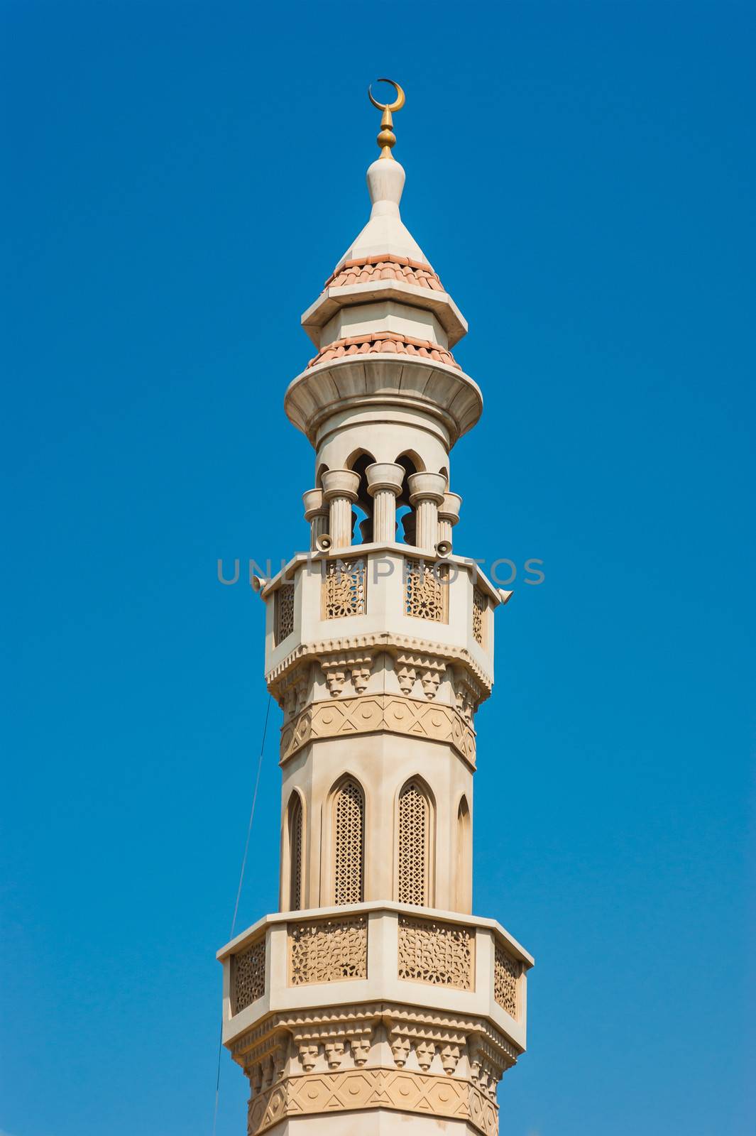 The minaret of a mosque in Dubai