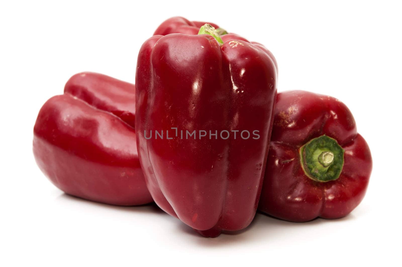 red peppers on a white background