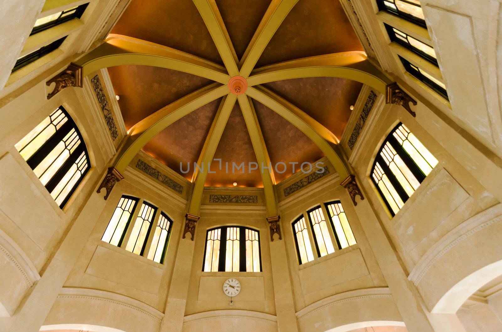 Beautiful dome in historic Vista House in the Columbia River Gorge in Oregon