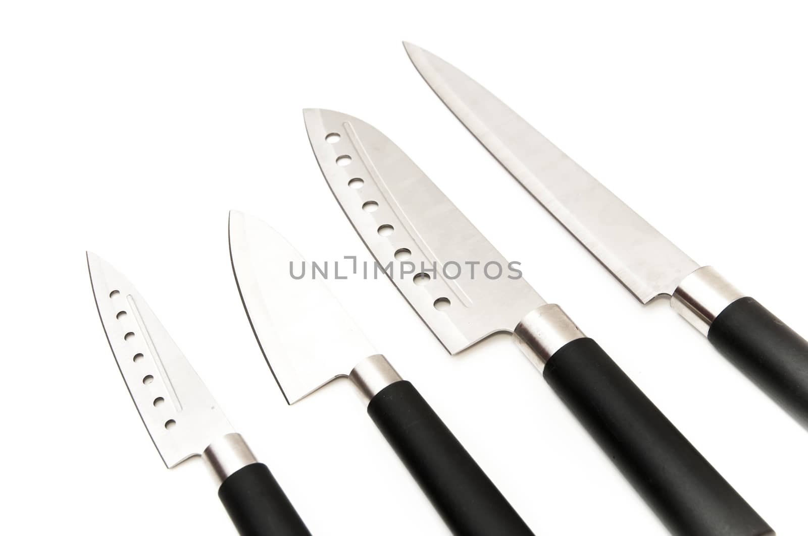 kitchen knives on a white background