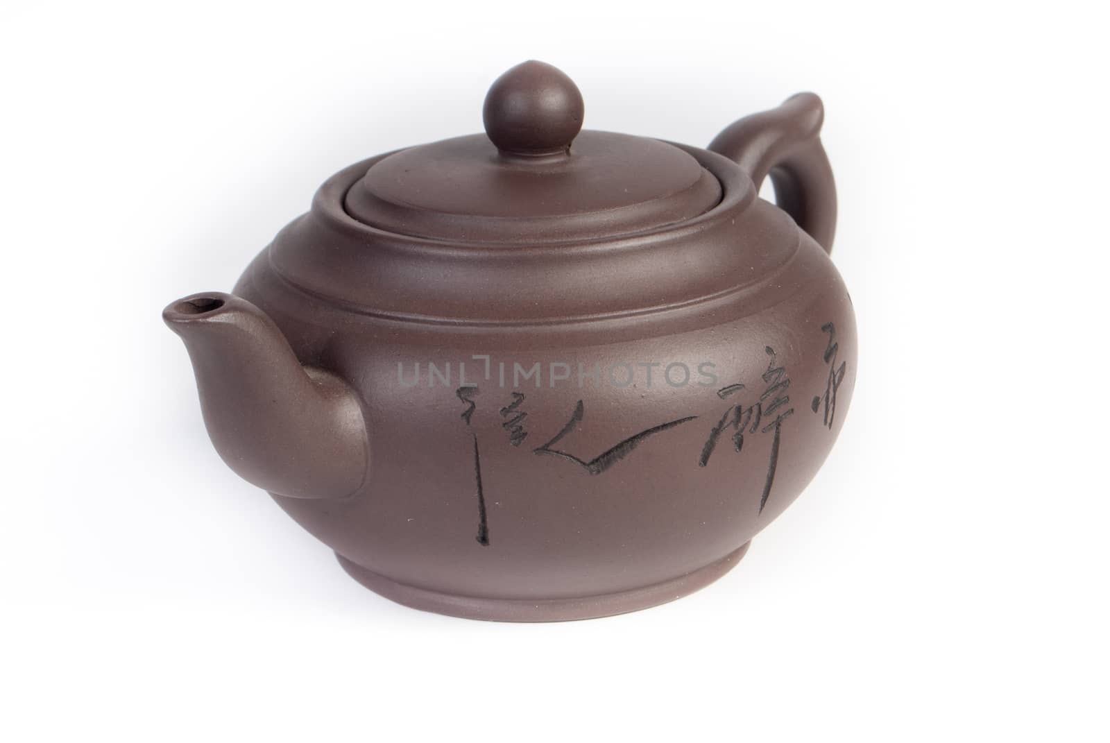 Chinese teapot on white background