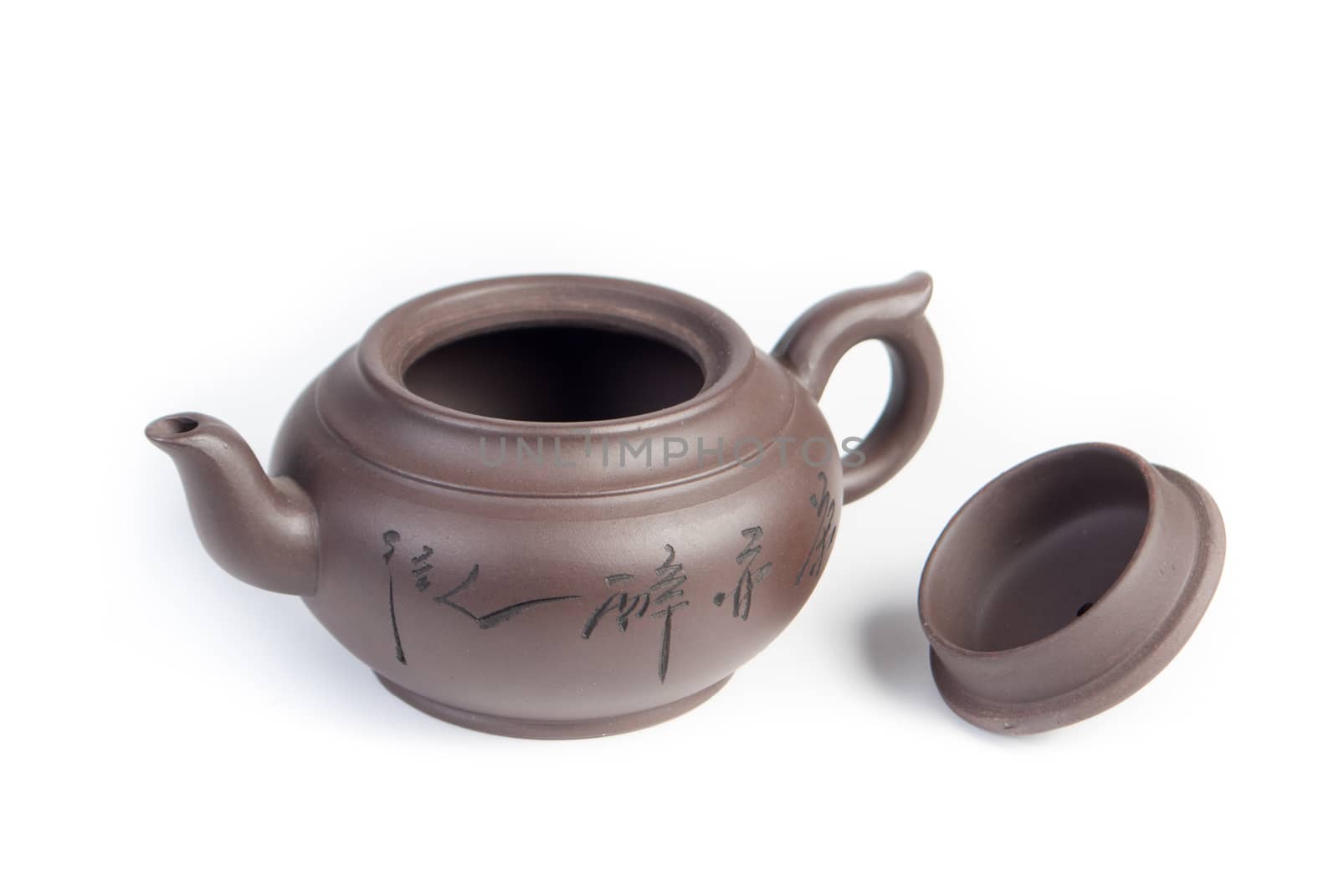 Chinese teapot on white background