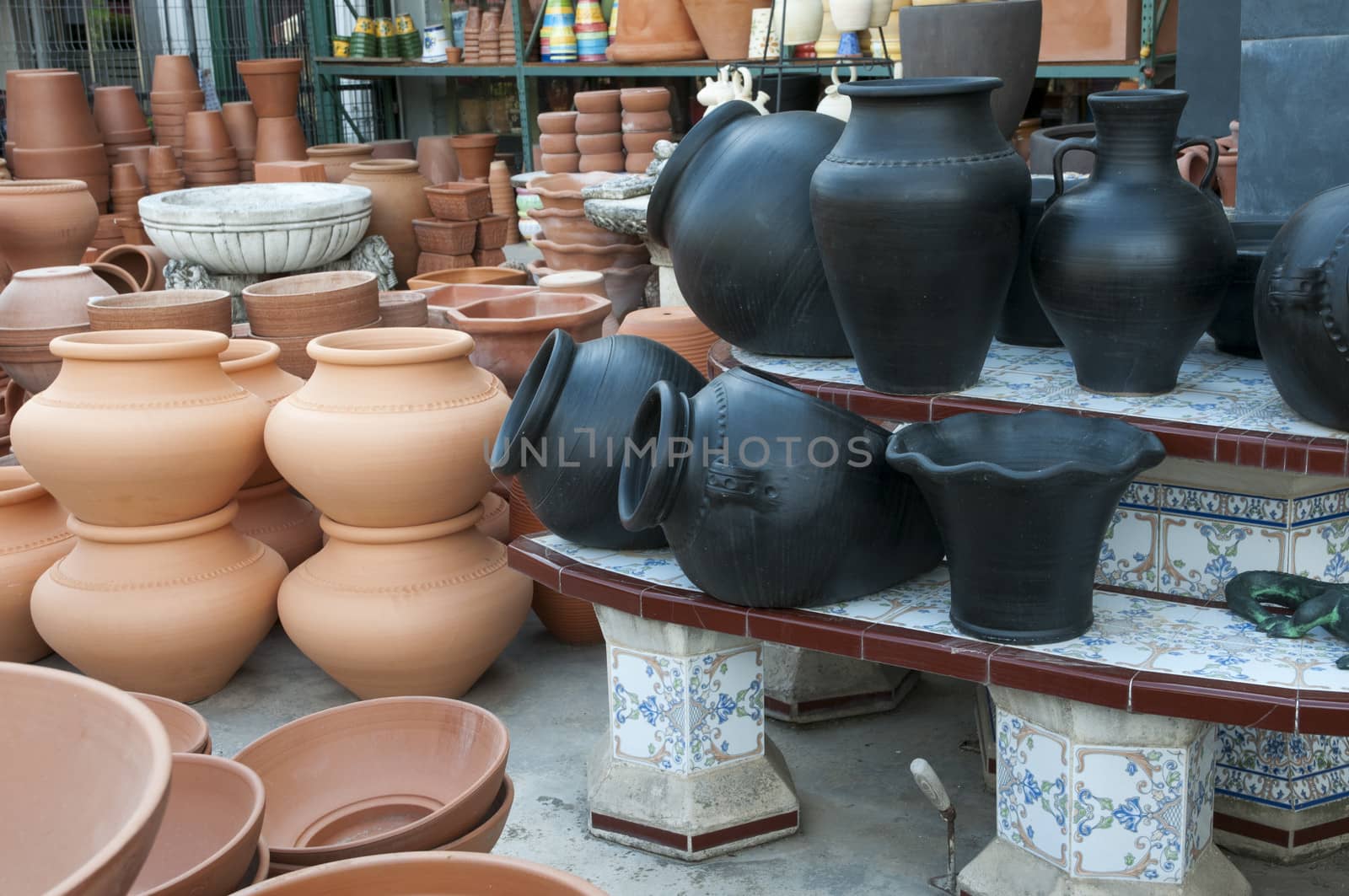 ceramics of various colors and different pieces
