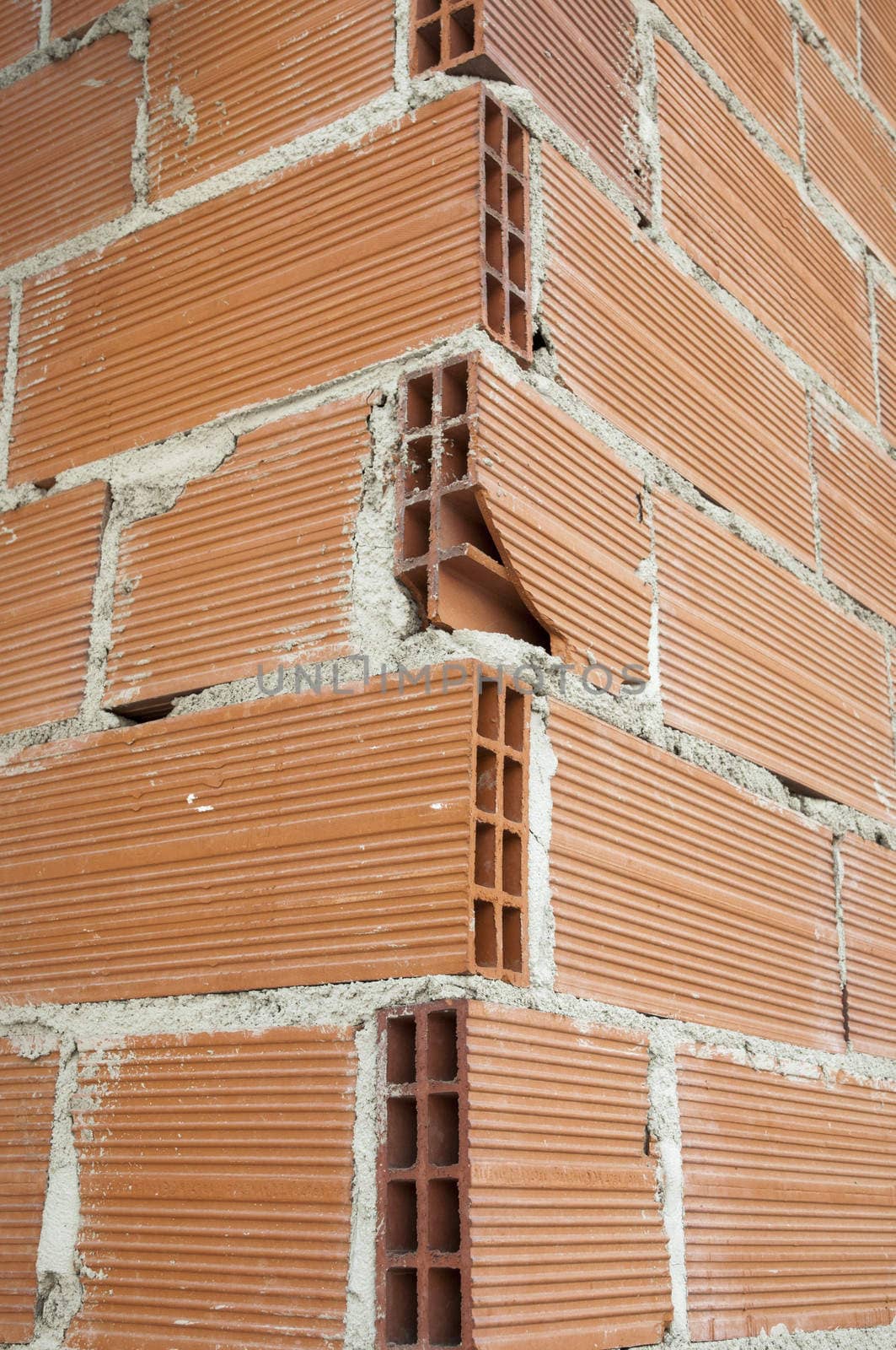 broken brick background and brown