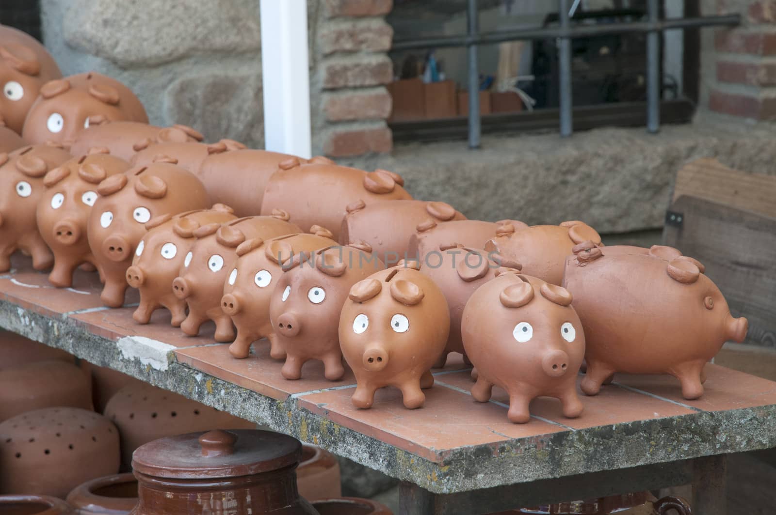ceramic piggy bank all together