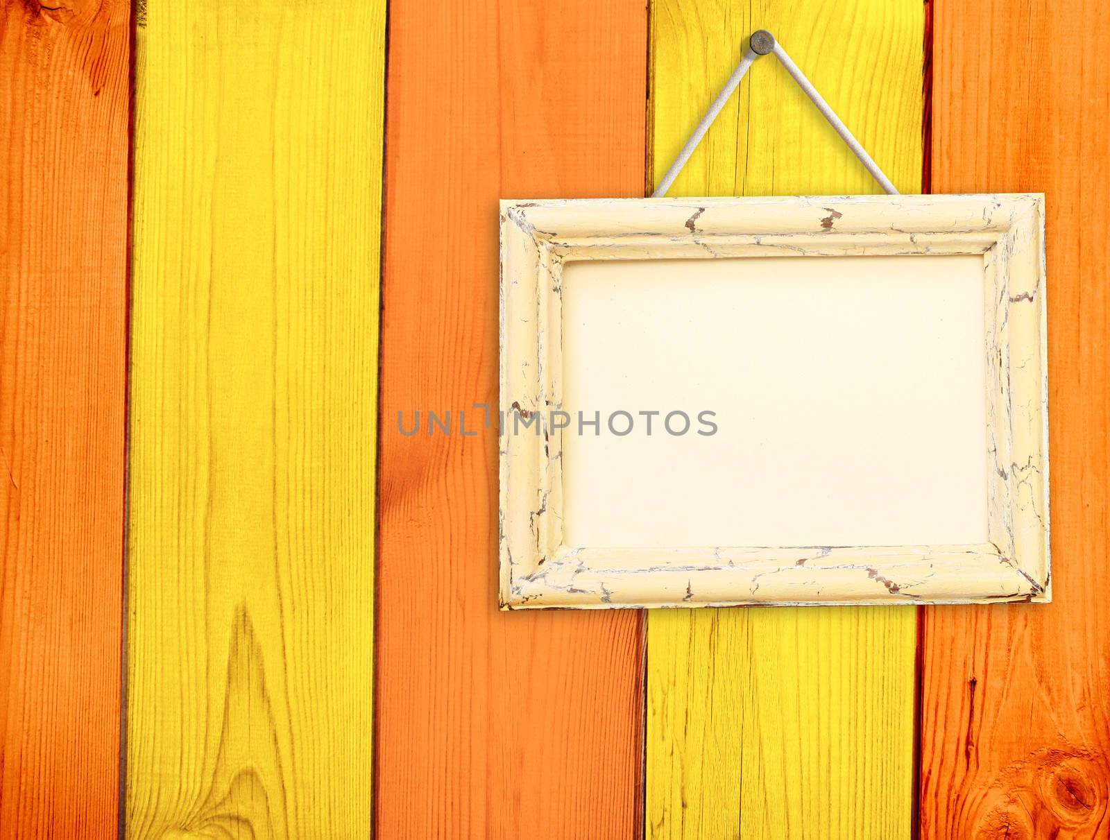 Wooden frame on wooden wall  by frenta