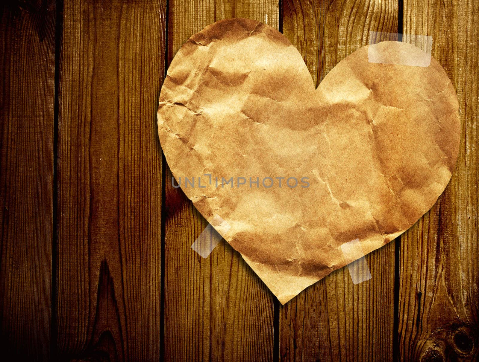 Grunge valentine background with paper heart