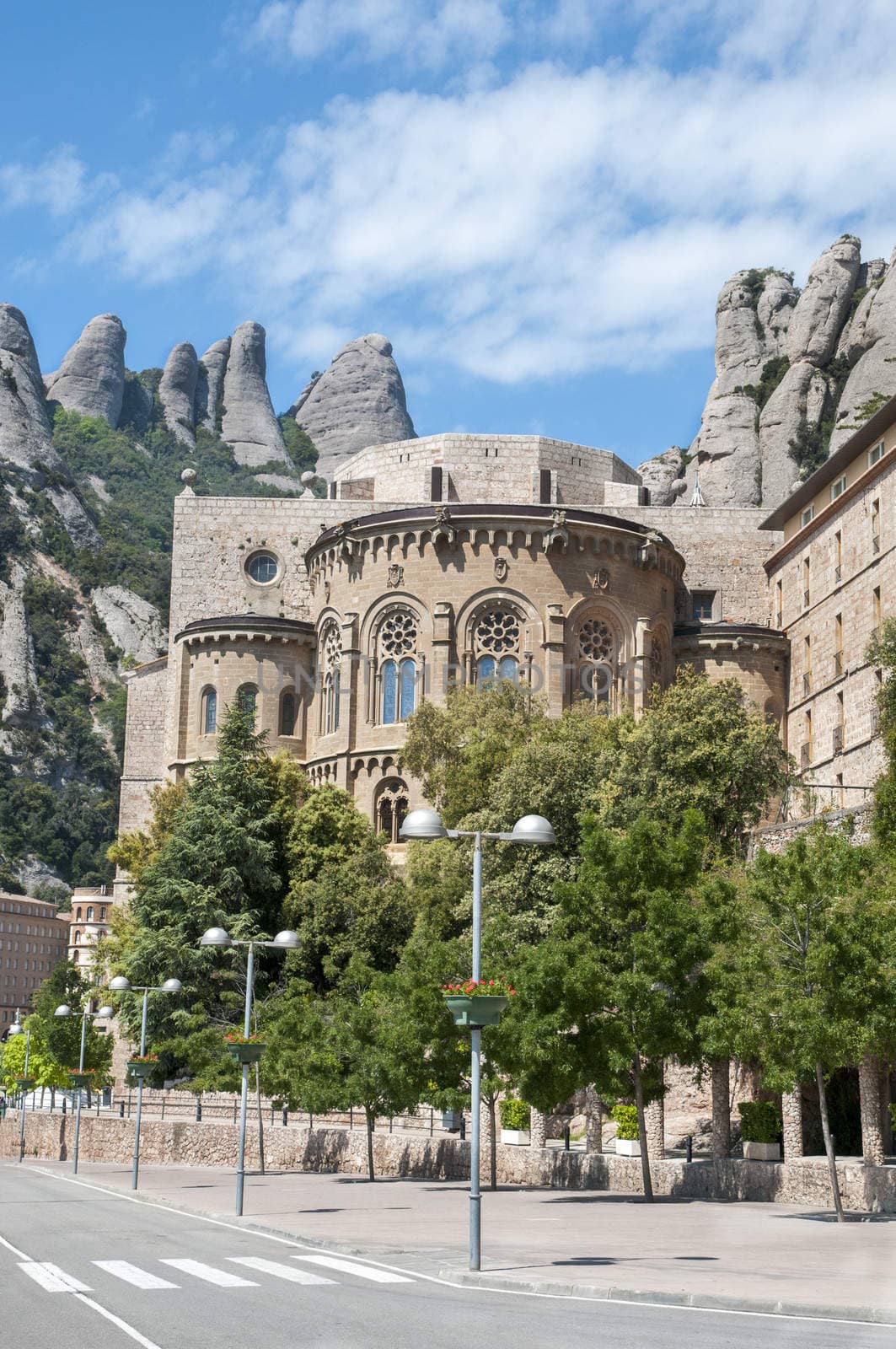 Montserrat Monastery with mountains by arnau2098