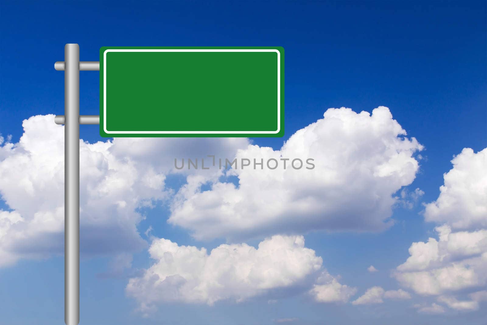 Blank billbroad against blue sky background