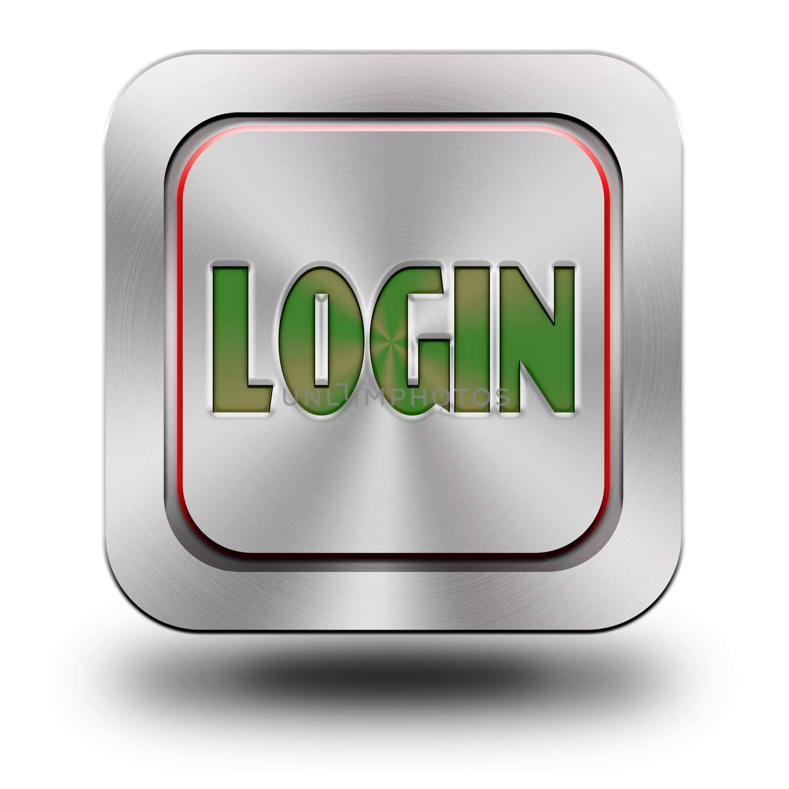 Login, aluminum, steel, chromium, glossy, icon, button, sign, icons, buttons, crazy colors