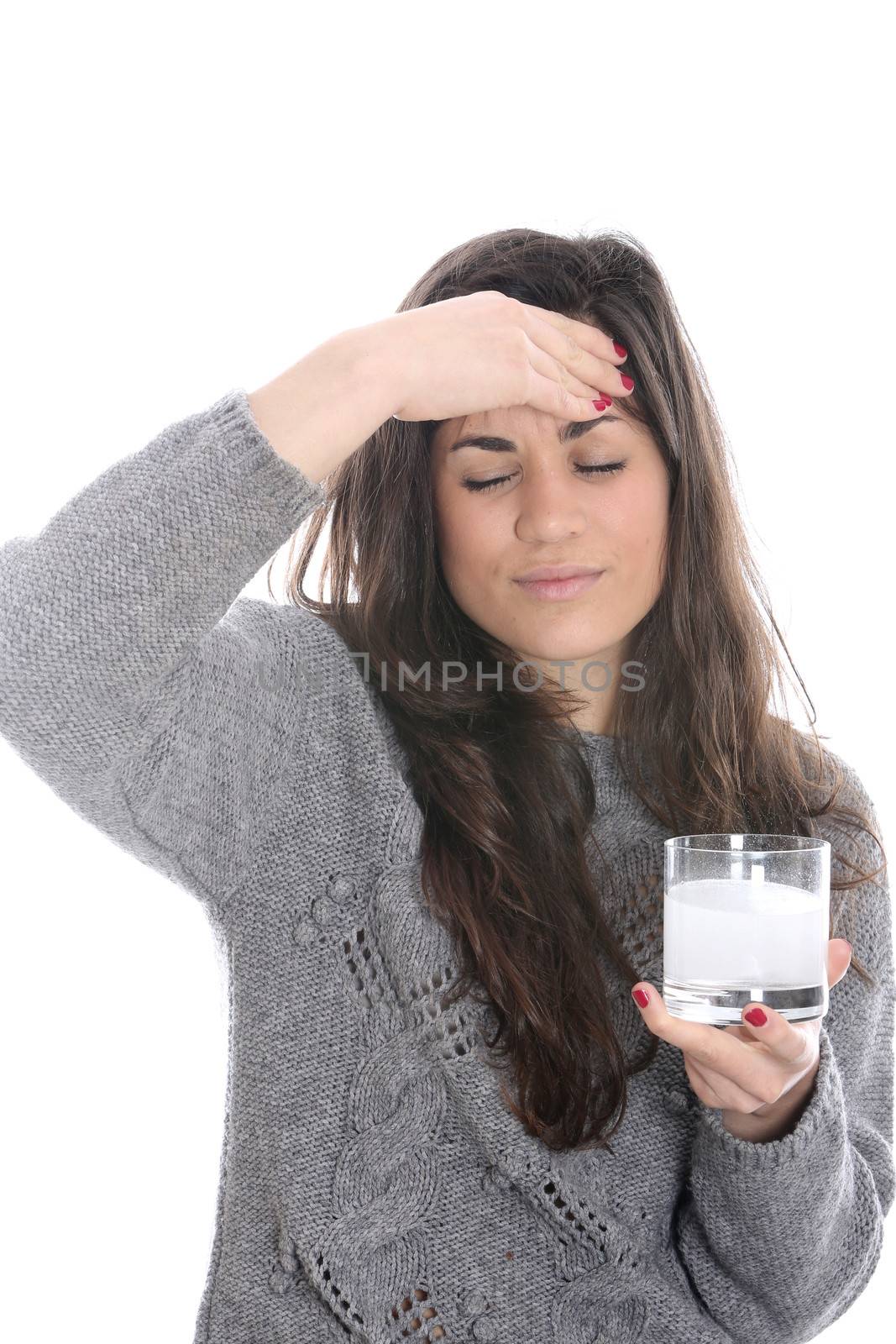 Model Released. Young Woman with Headache