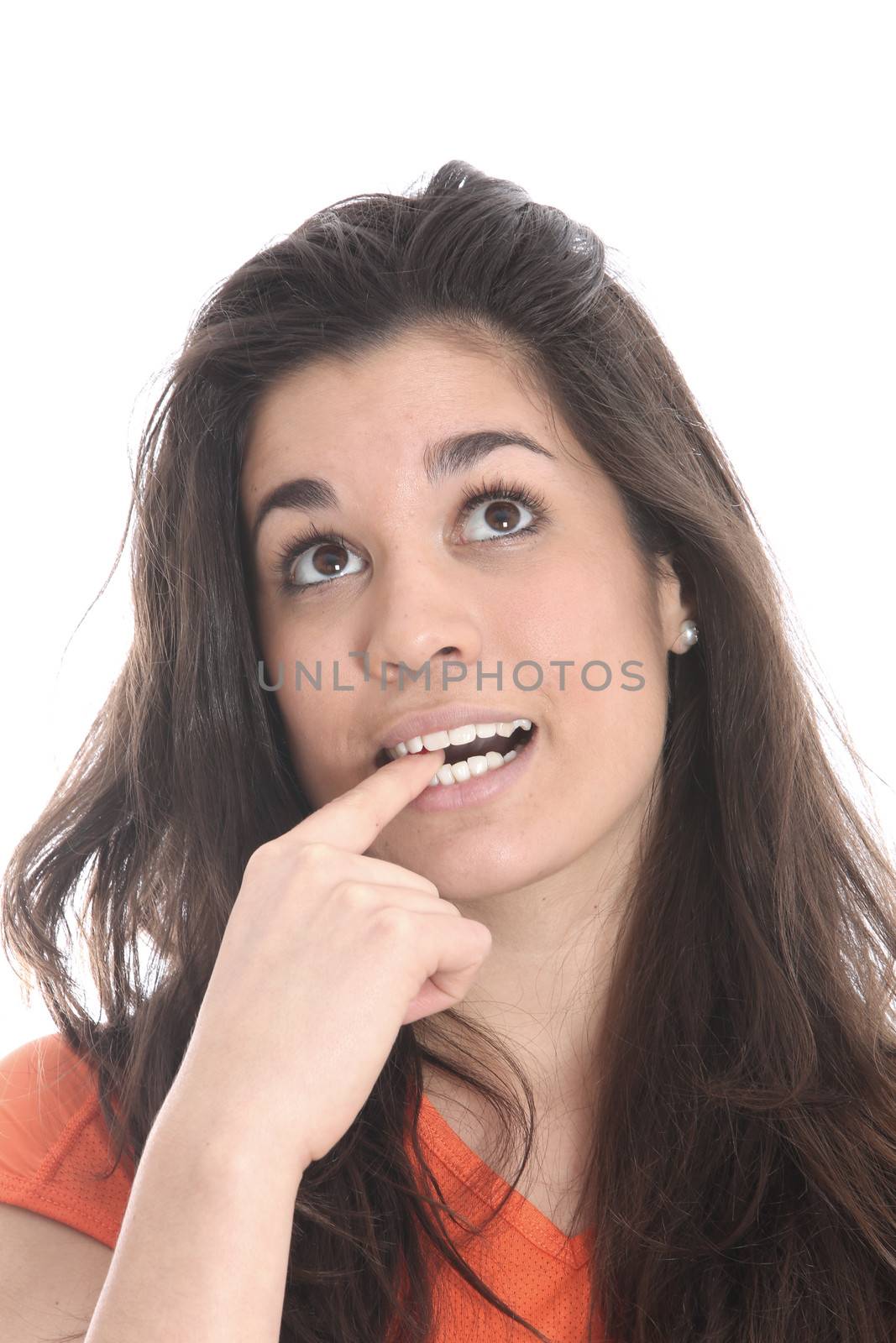 Model Released. Young Woman Thinking