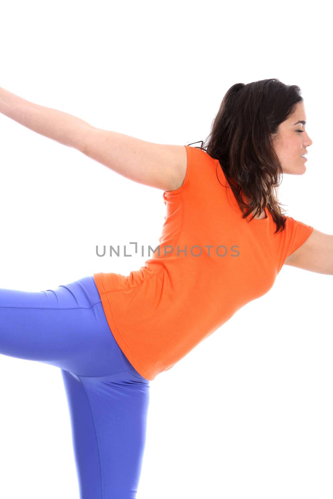 Model Released. Young Woman Exercising