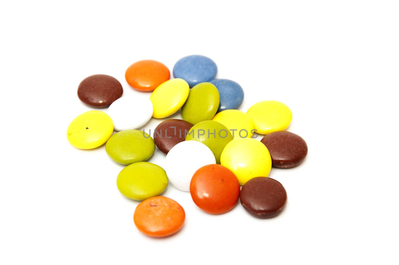 colorful candies on a white background