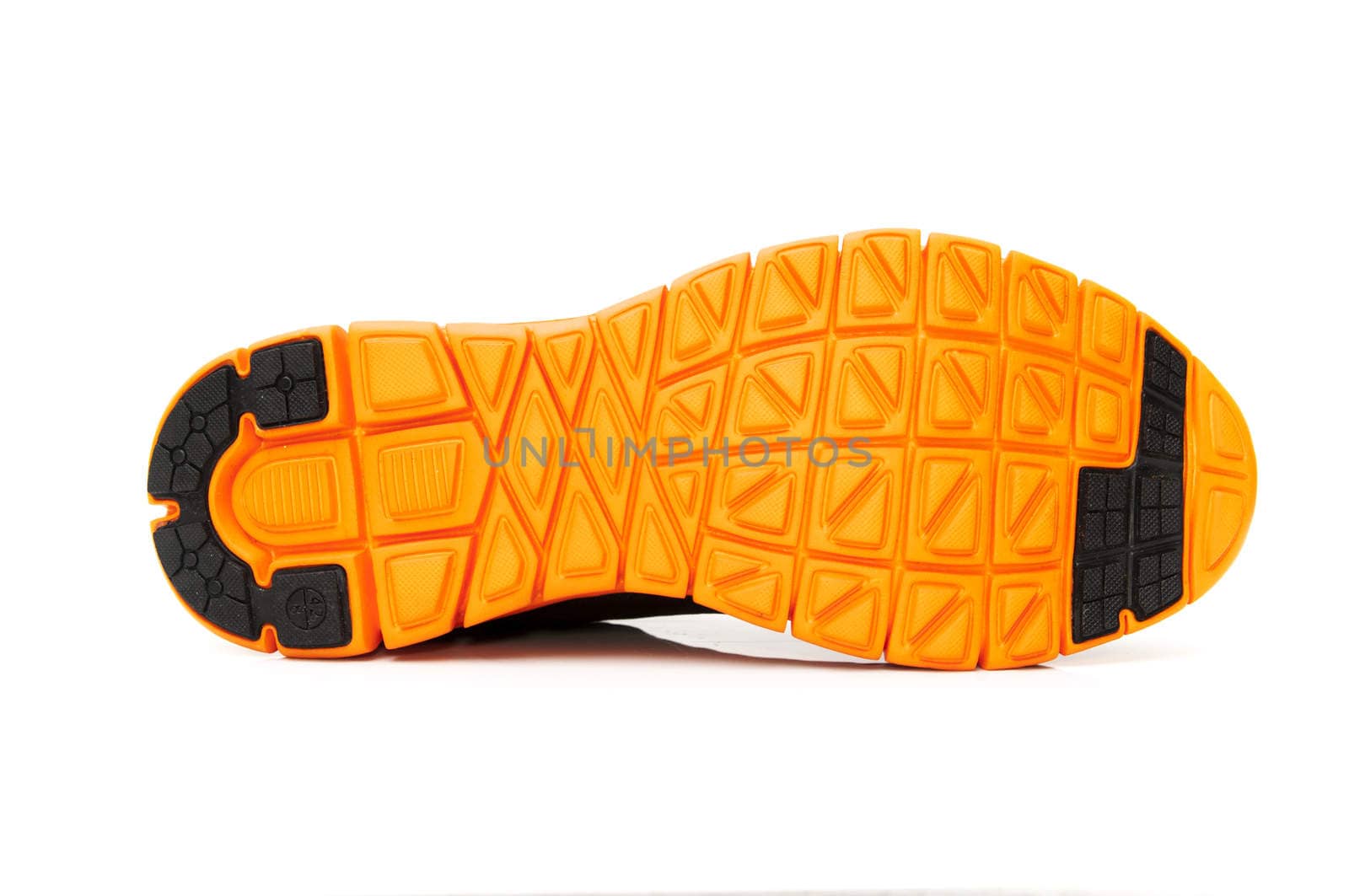 shoe sole orange on a white background